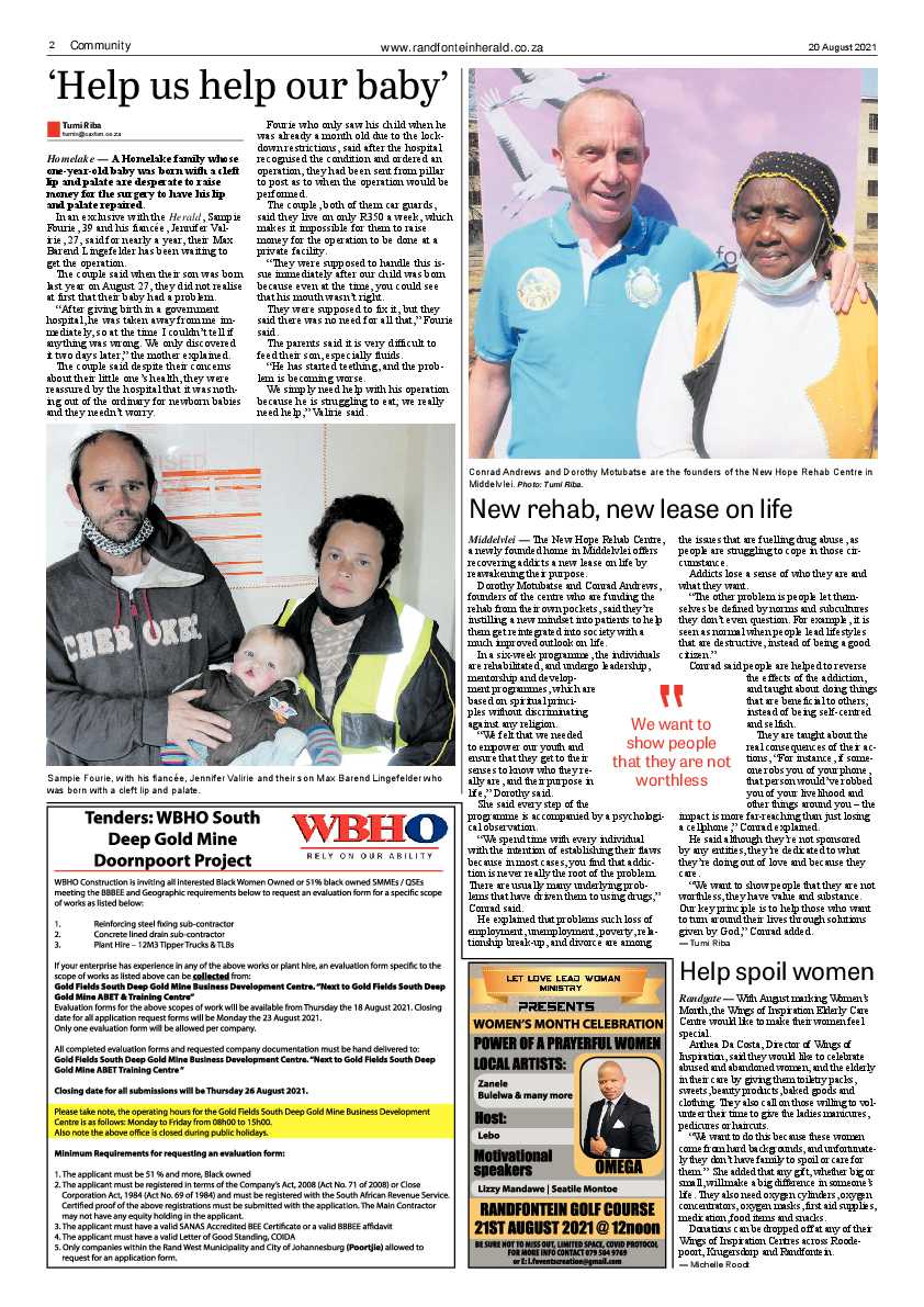 Randfontein Herald 20 August 2021 page 2