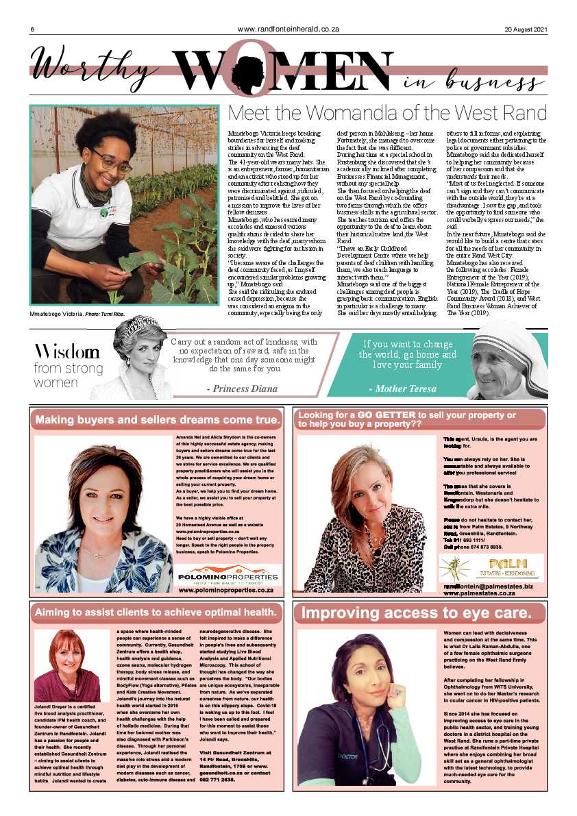 Randfontein Herald 20 August 2021 page 6