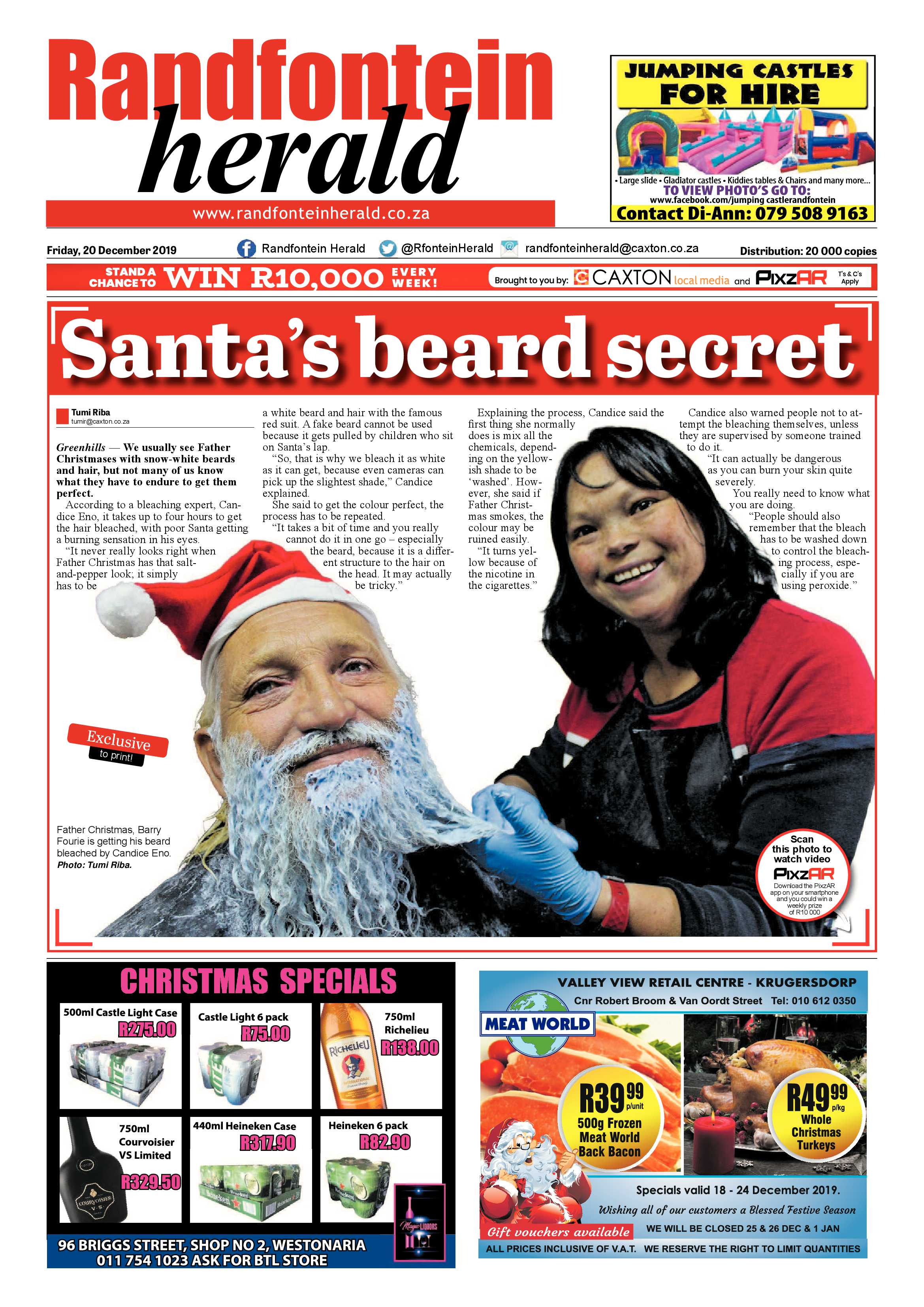 Randfontein Herald 20 December 2019 page 1