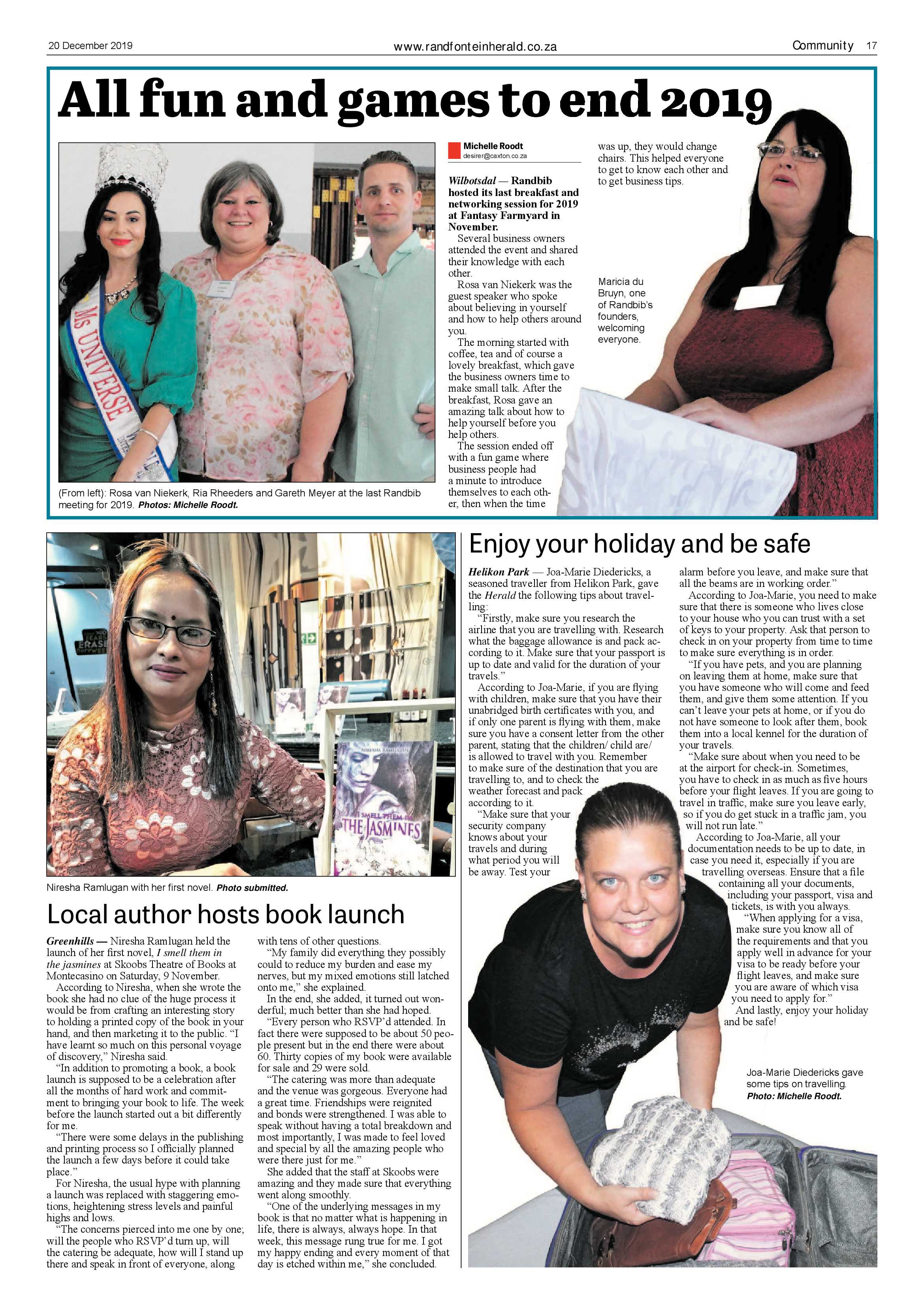 Randfontein Herald 20 December 2019 page 17