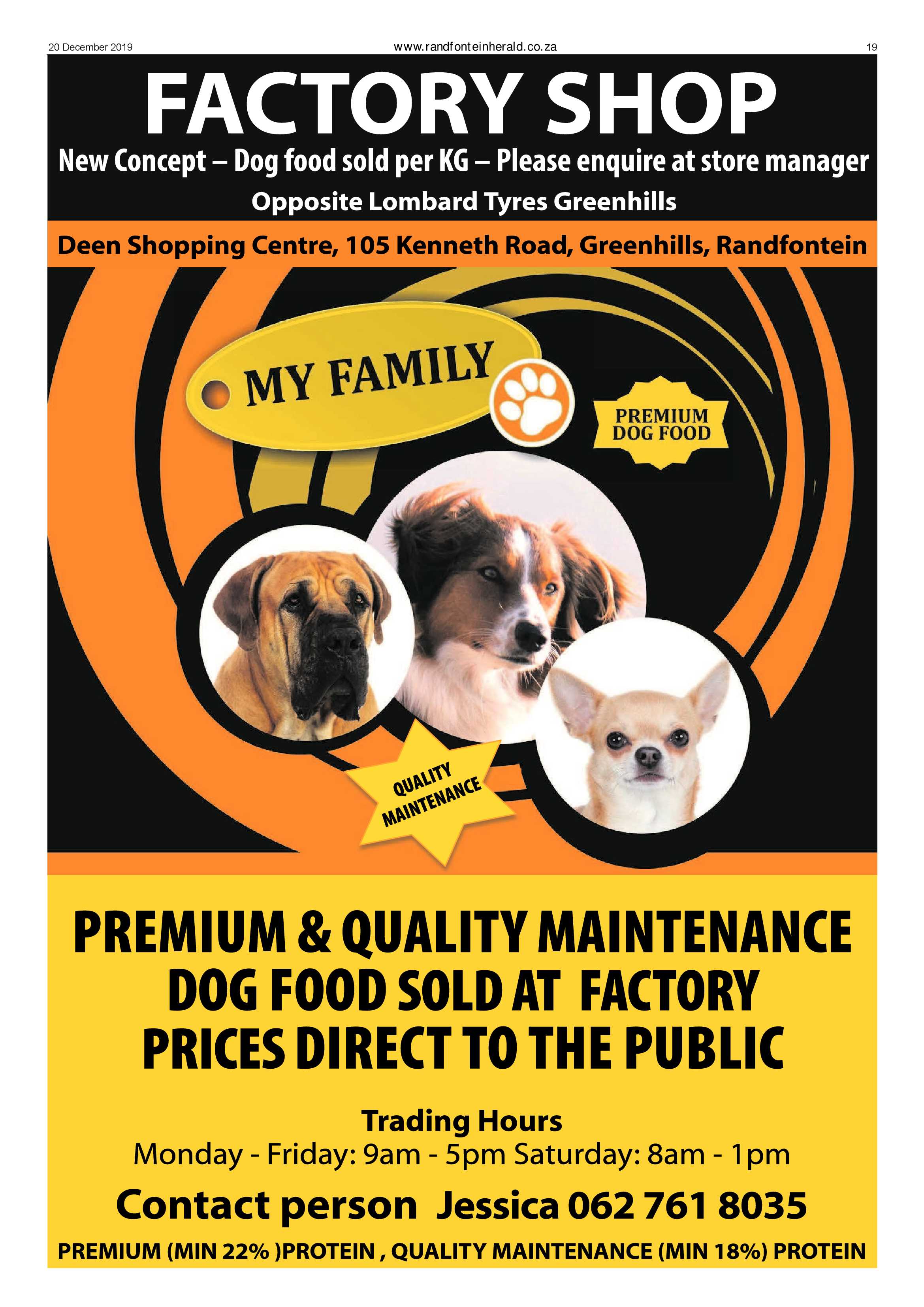 Randfontein Herald 20 December 2019 page 19