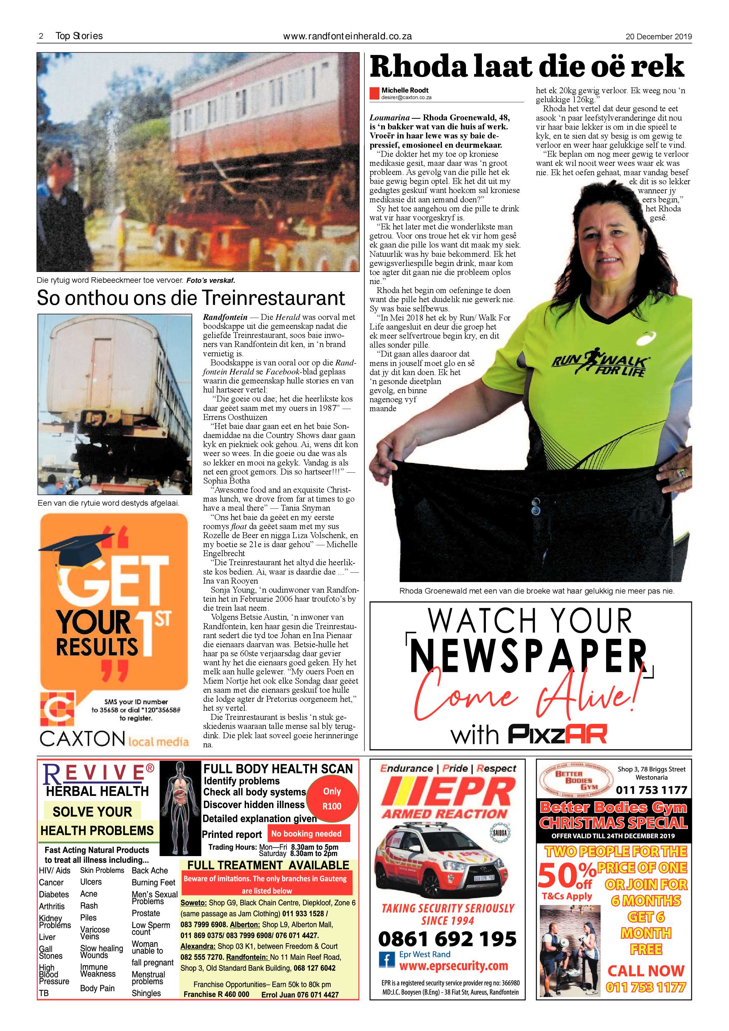 Randfontein Herald 20 December 2019 page 2