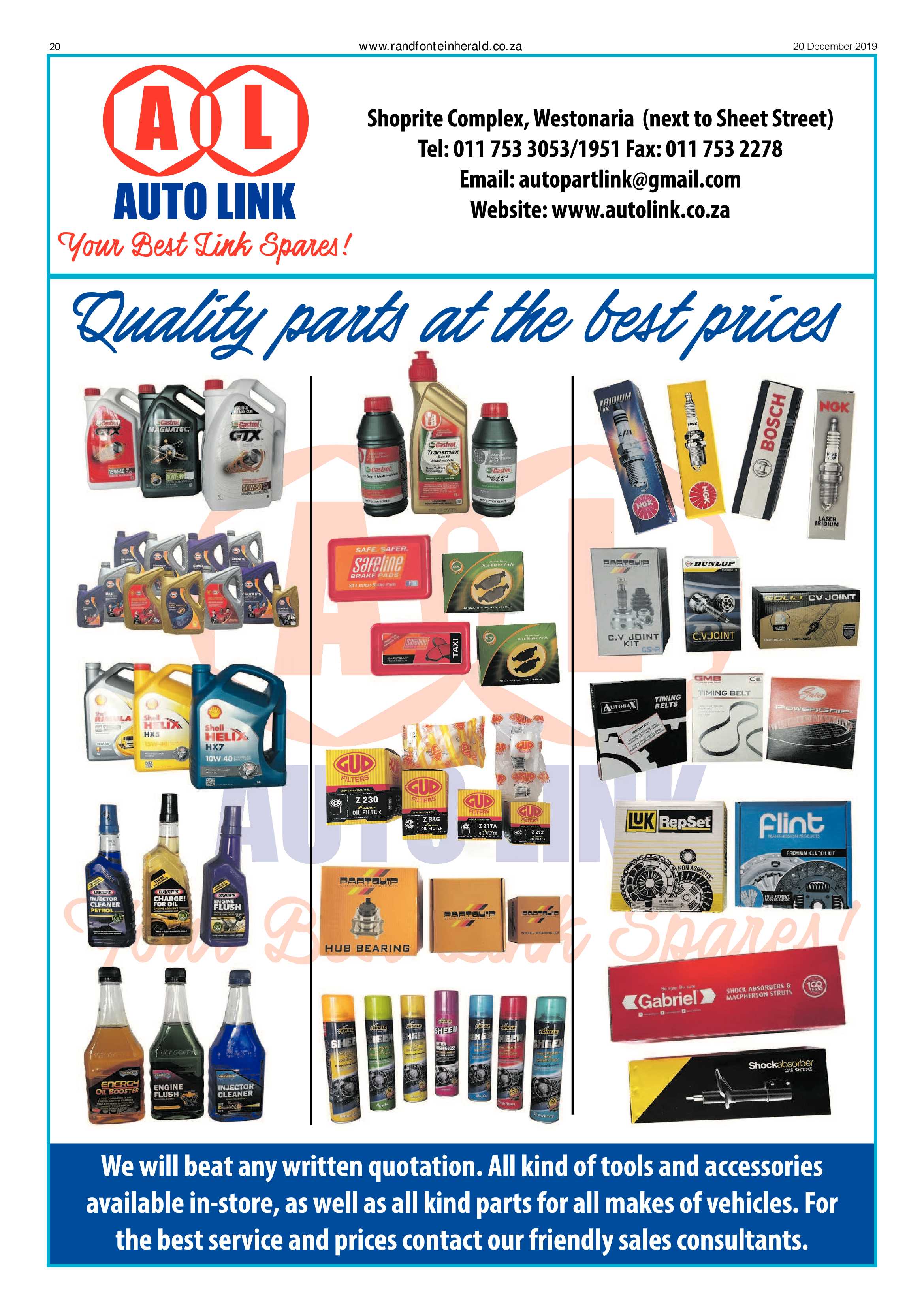 Randfontein Herald 20 December 2019 page 20