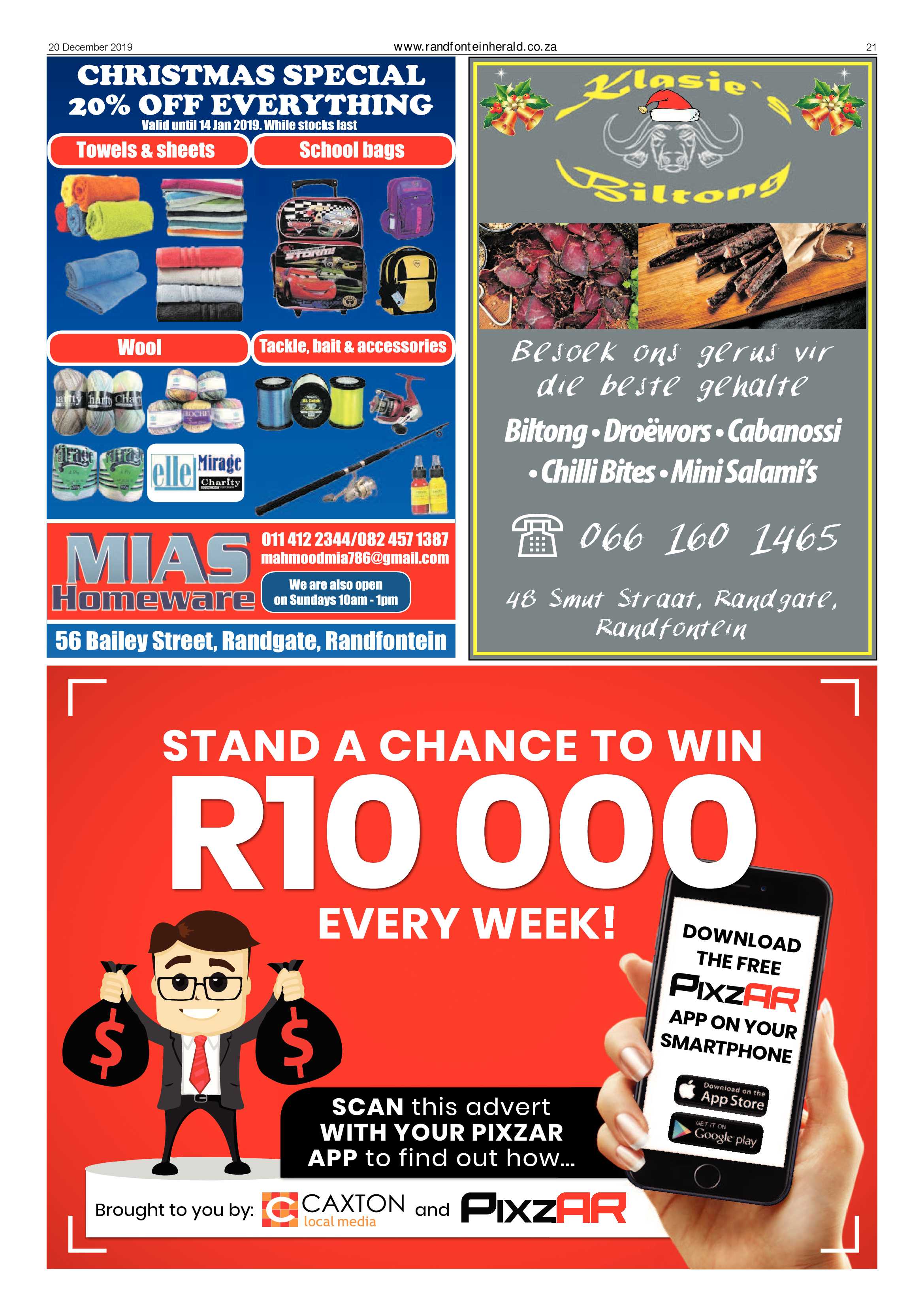 Randfontein Herald 20 December 2019 page 21
