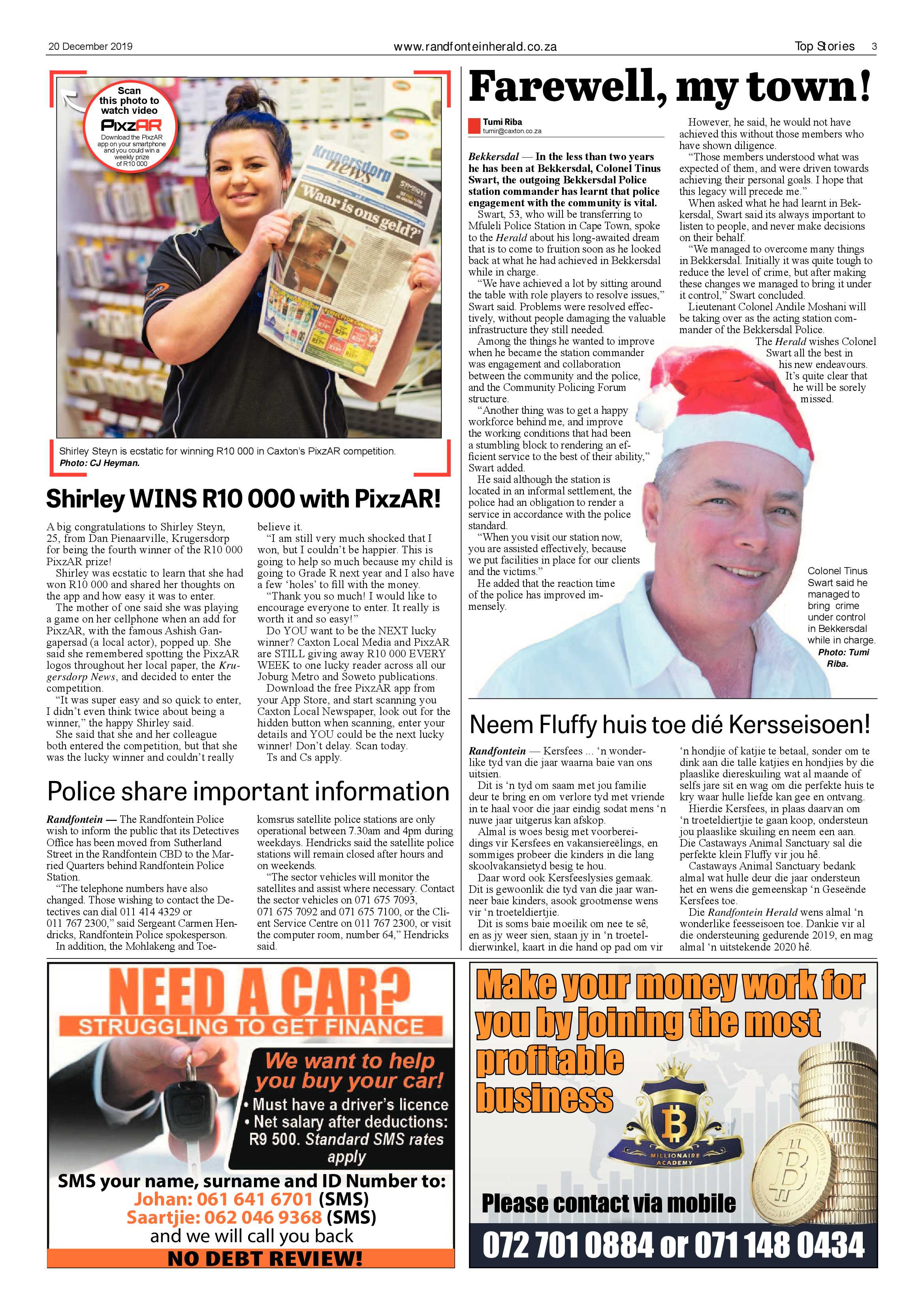 Randfontein Herald 20 December 2019 page 3