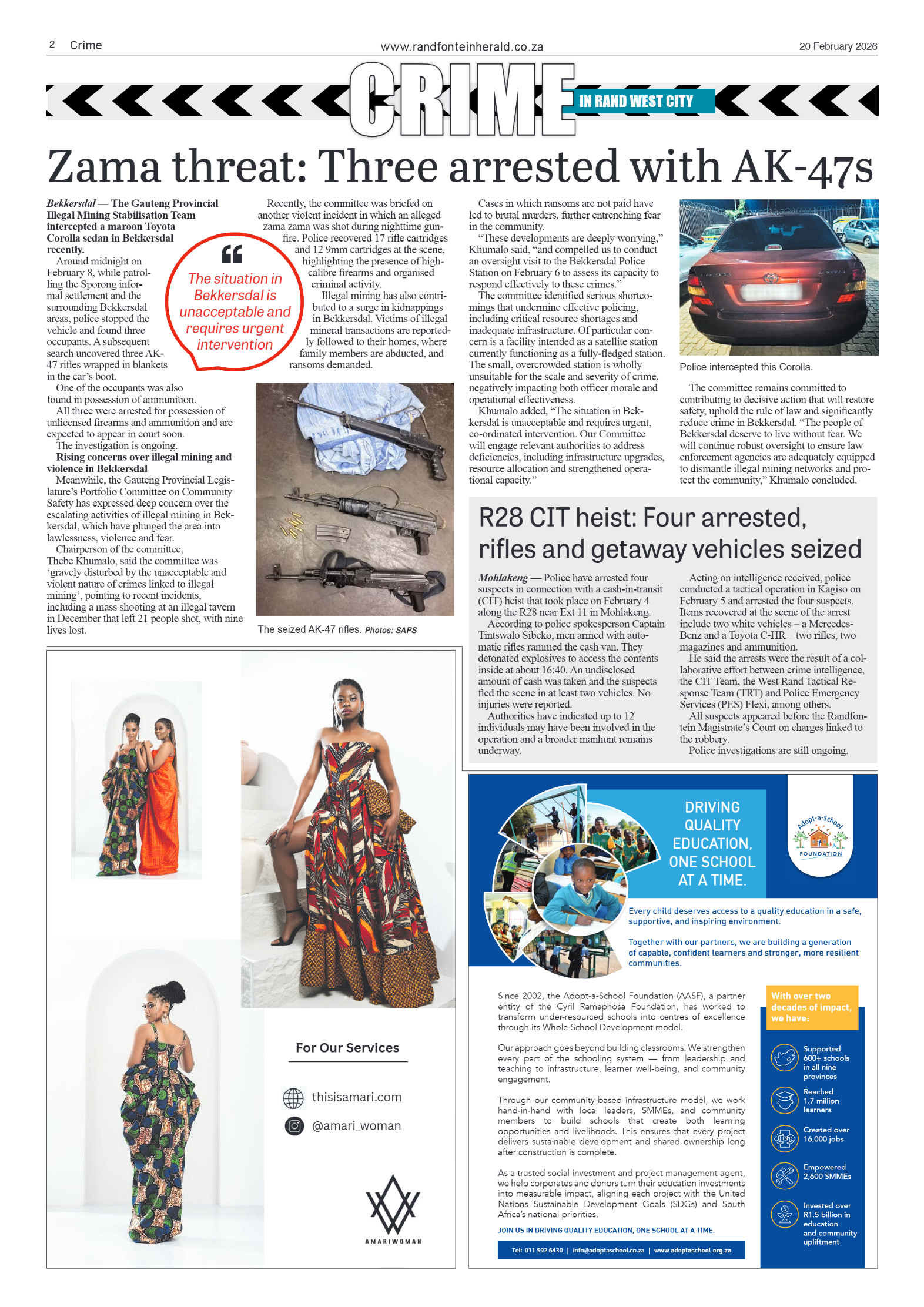 Randfontein Herald 20 February 2026 page 2