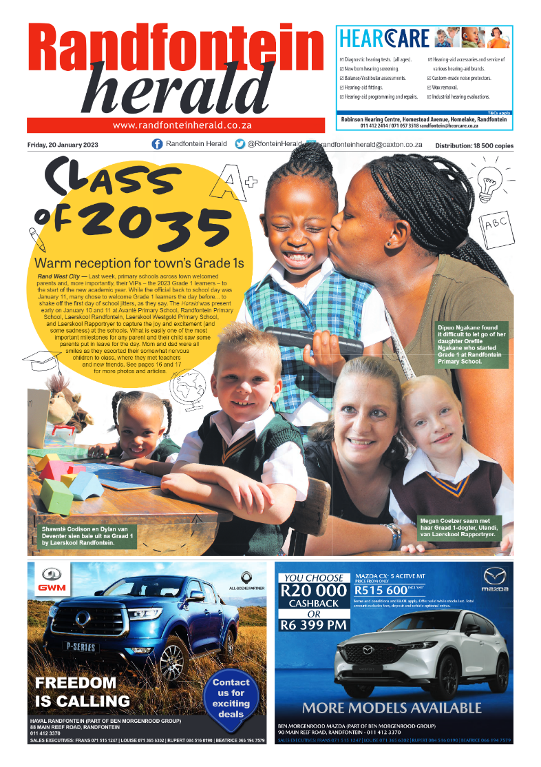 Randfontein Herald 20 January 2023 page 1