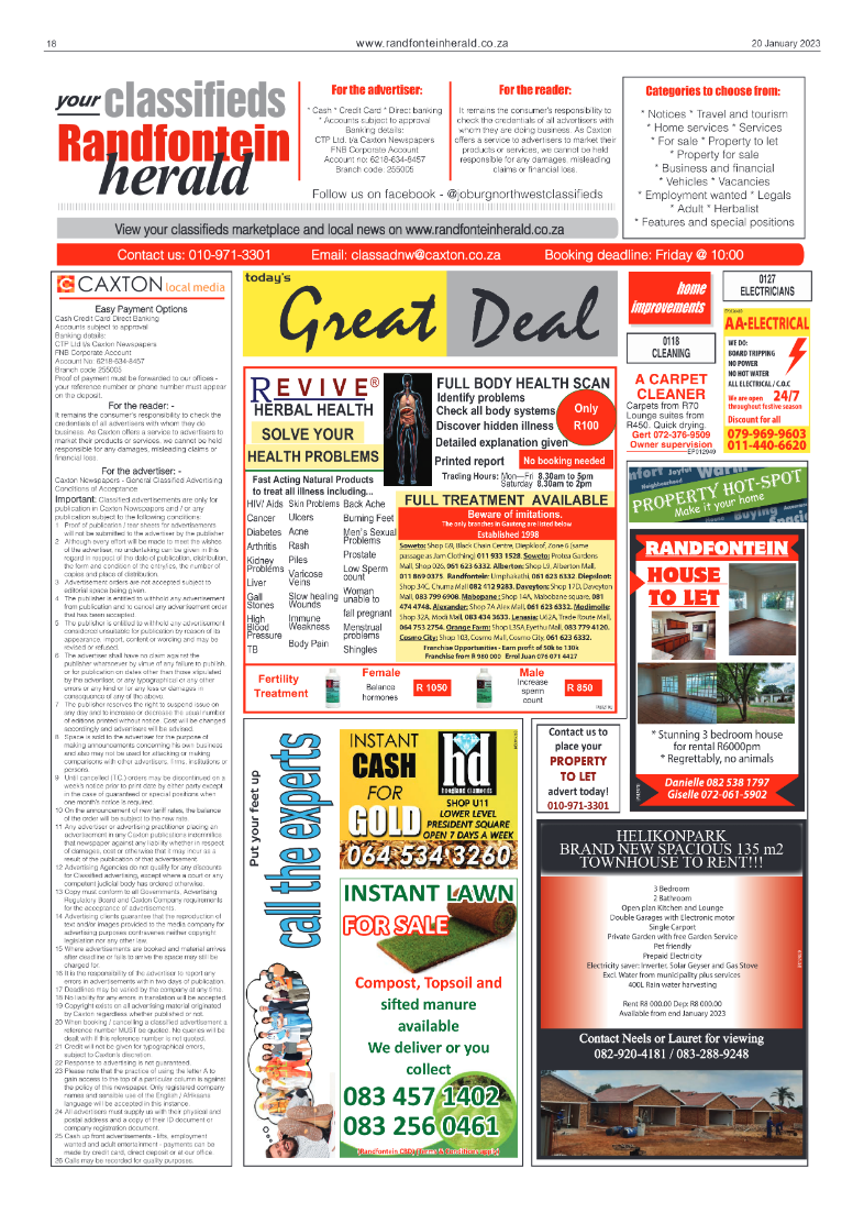 Randfontein Herald 20 January 2023 page 18