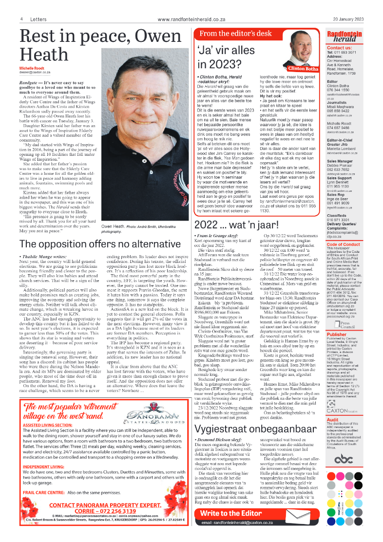 Randfontein Herald 20 January 2023 page 4