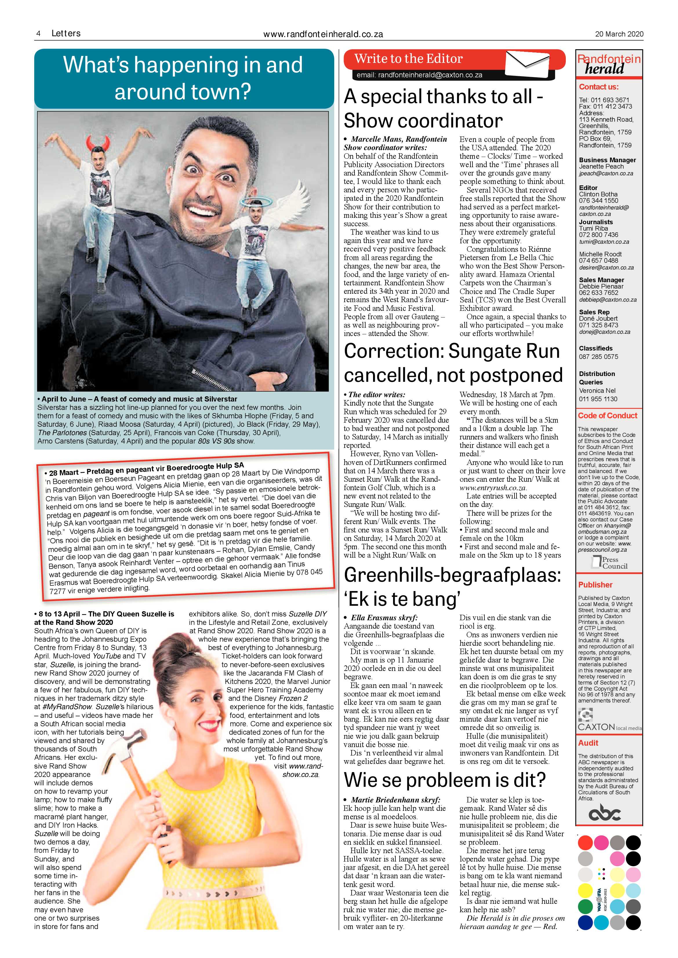 Randfontein Herald 20 March 2020 page 4