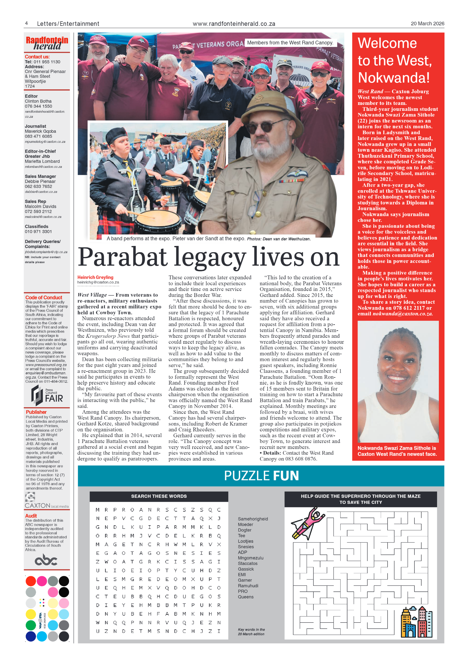 Randfontein Herald 20 March 2026 page 4