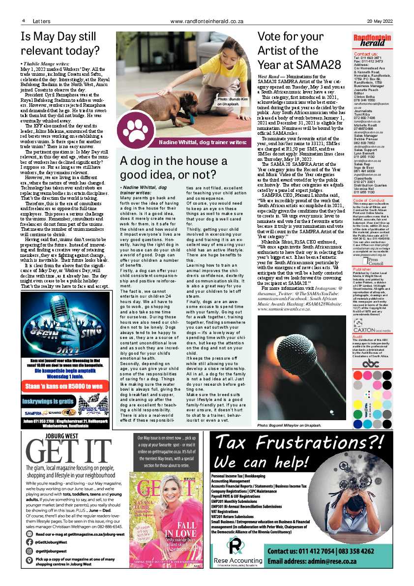 Randfontein Herald 20 May 2022 page 4