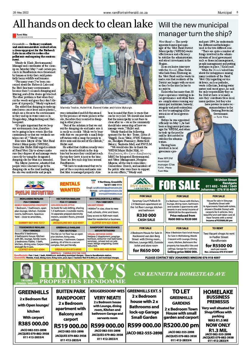 Randfontein Herald 20 May 2022 page 5
