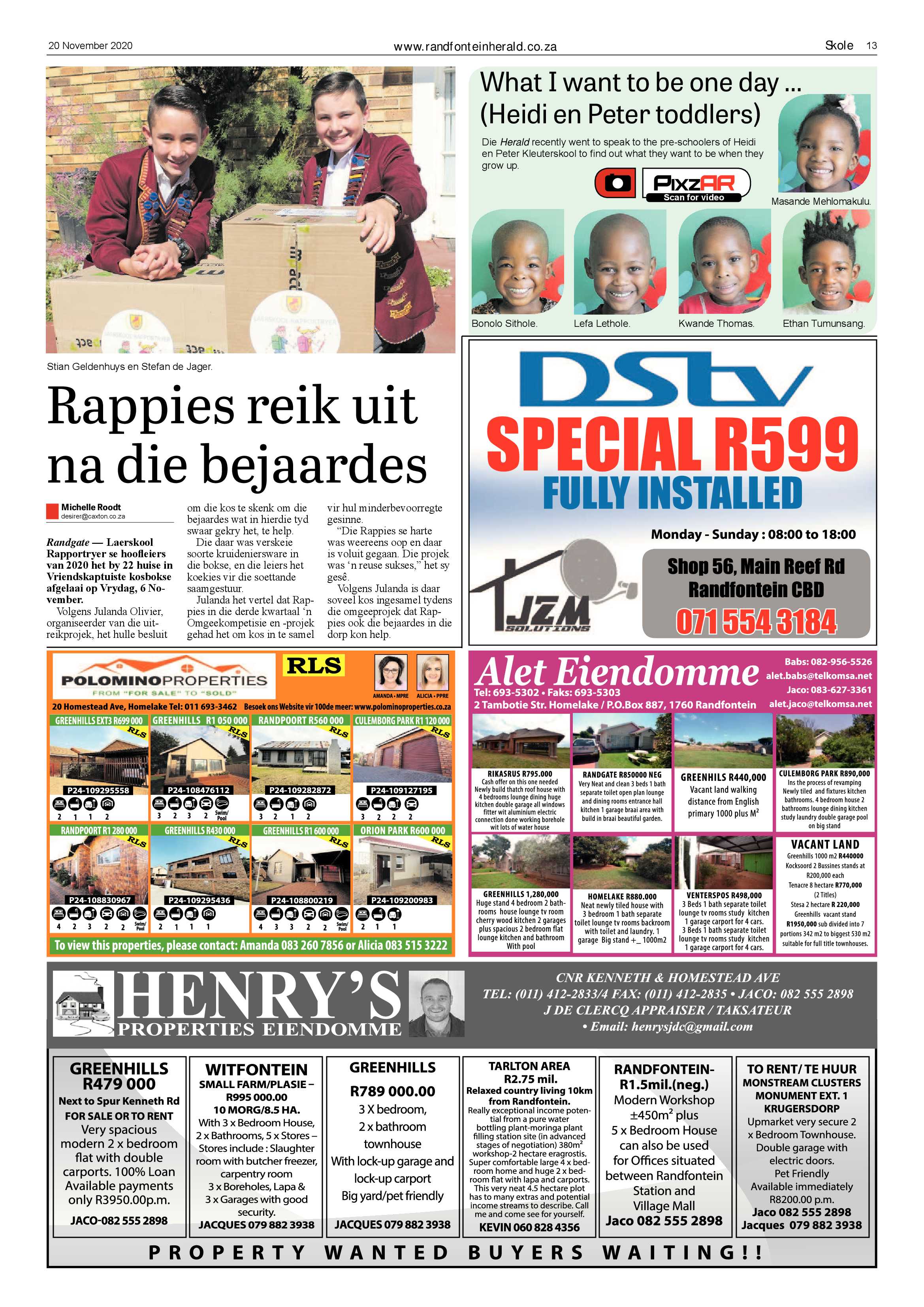 Randfontein Herald 20 November 2020 page 13