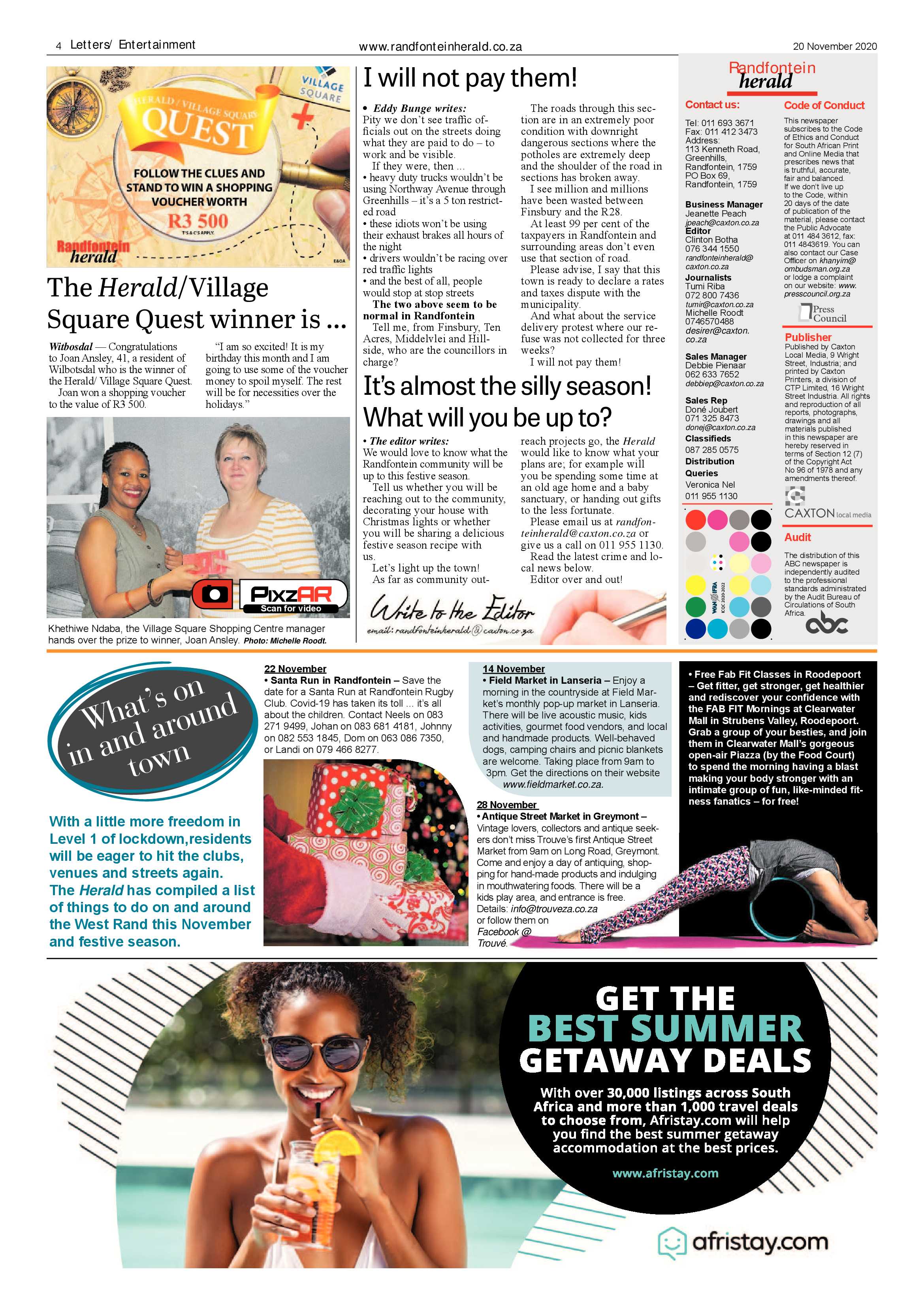 Randfontein Herald 20 November 2020 page 4