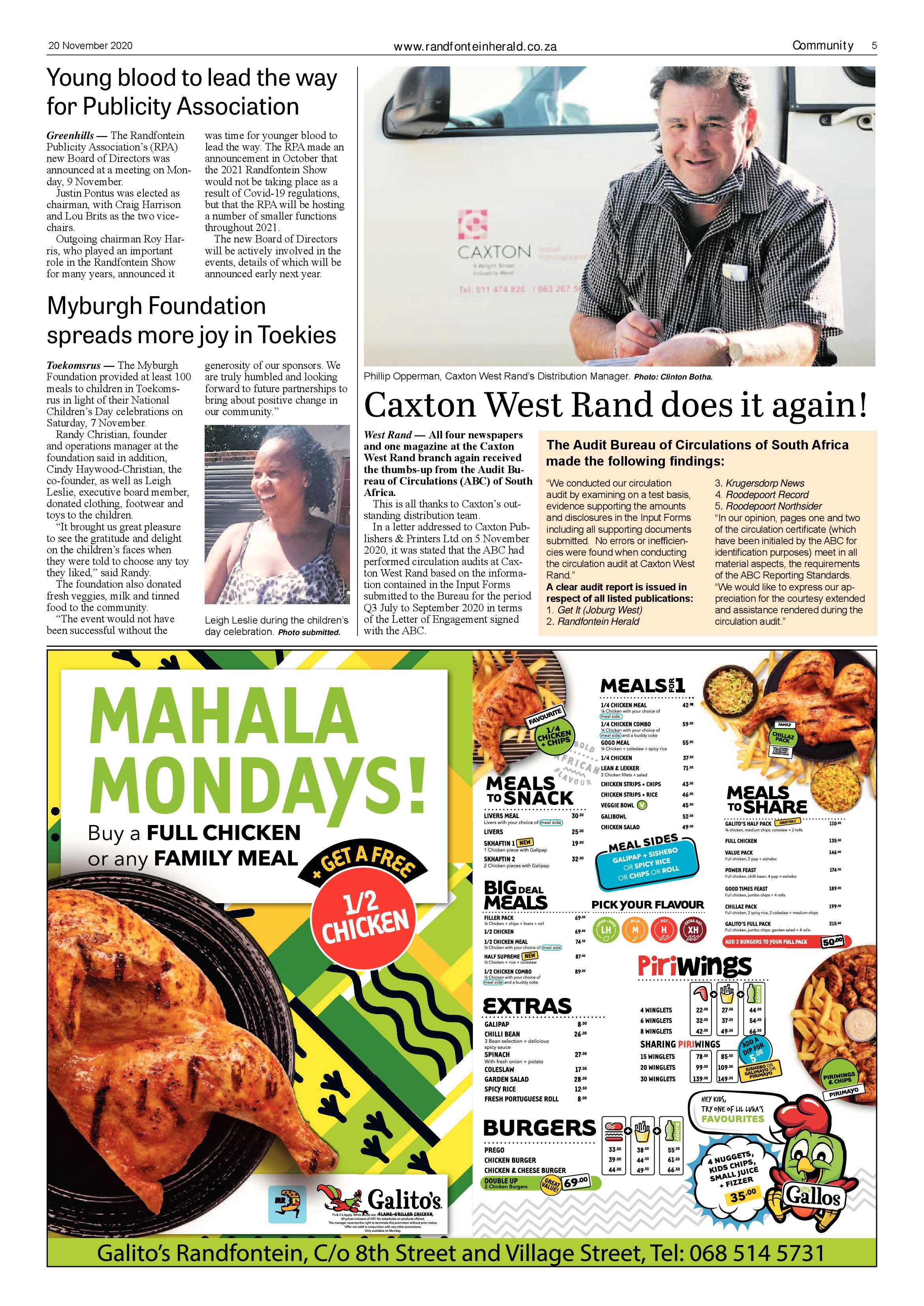 Randfontein Herald 20 November 2020 page 5