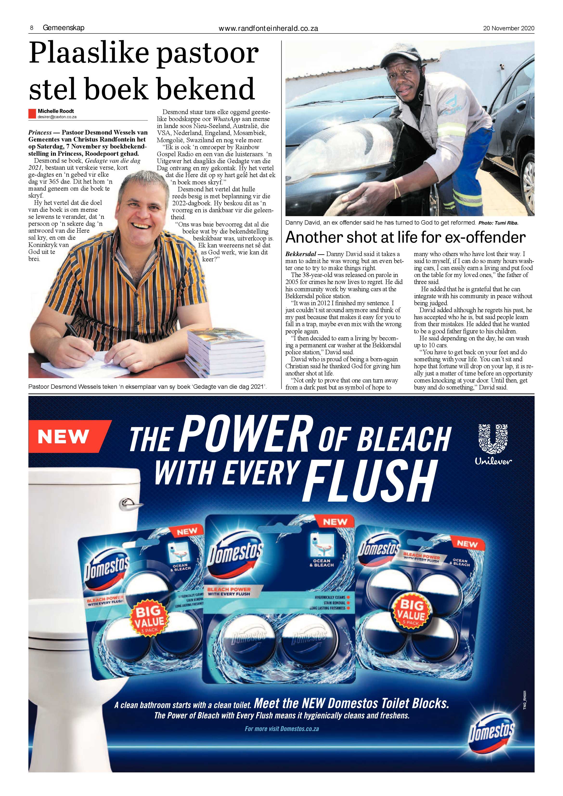 Randfontein Herald 20 November 2020 page 8