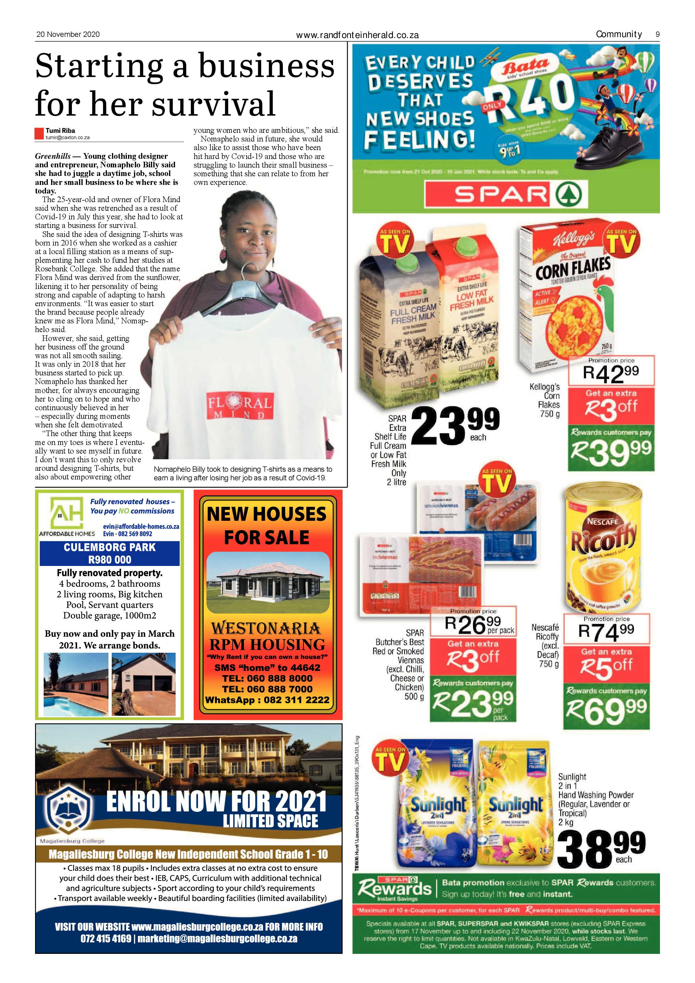 Randfontein Herald 20 November 2020 page 9