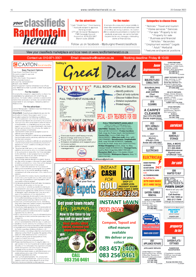 Randfontein Herald 20 October 2023 page 10