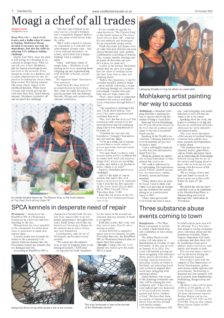 Randfontein Herald 20 October 2023 page 6