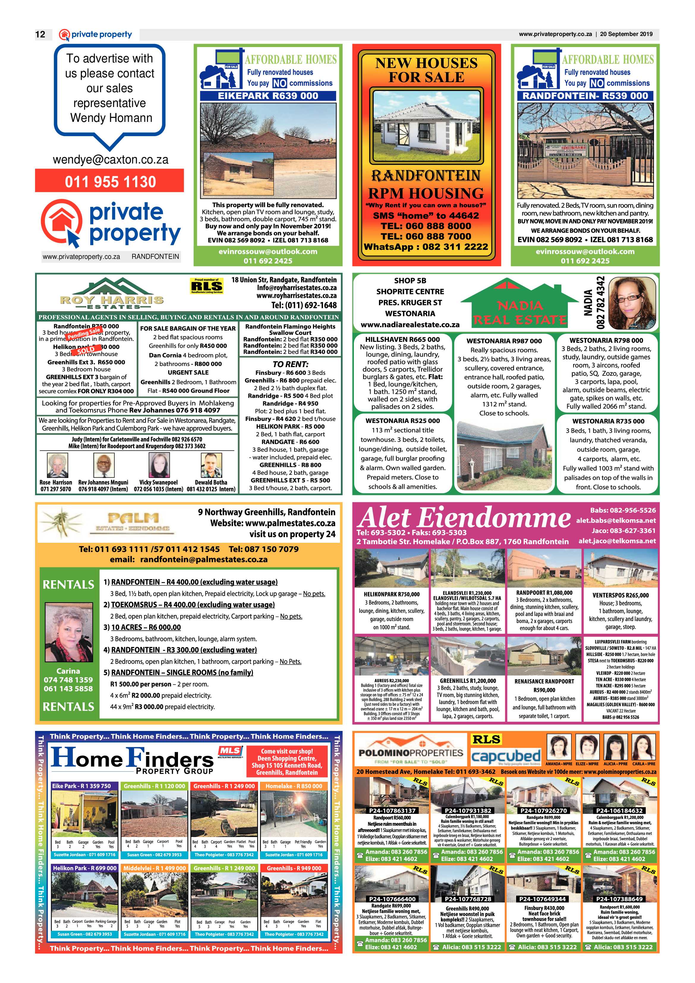 Randfontein Herald 20 September 2019 page 12