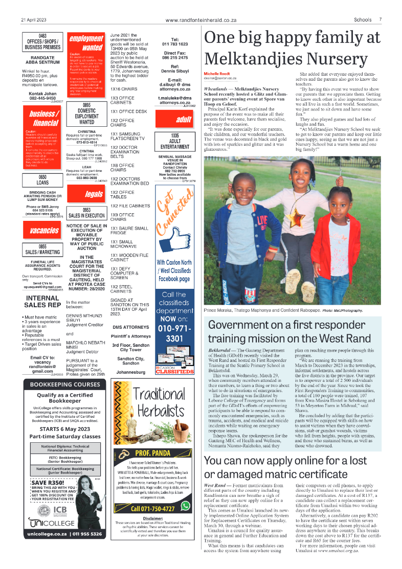 Randfontein Herald 21 April 2023 page 7