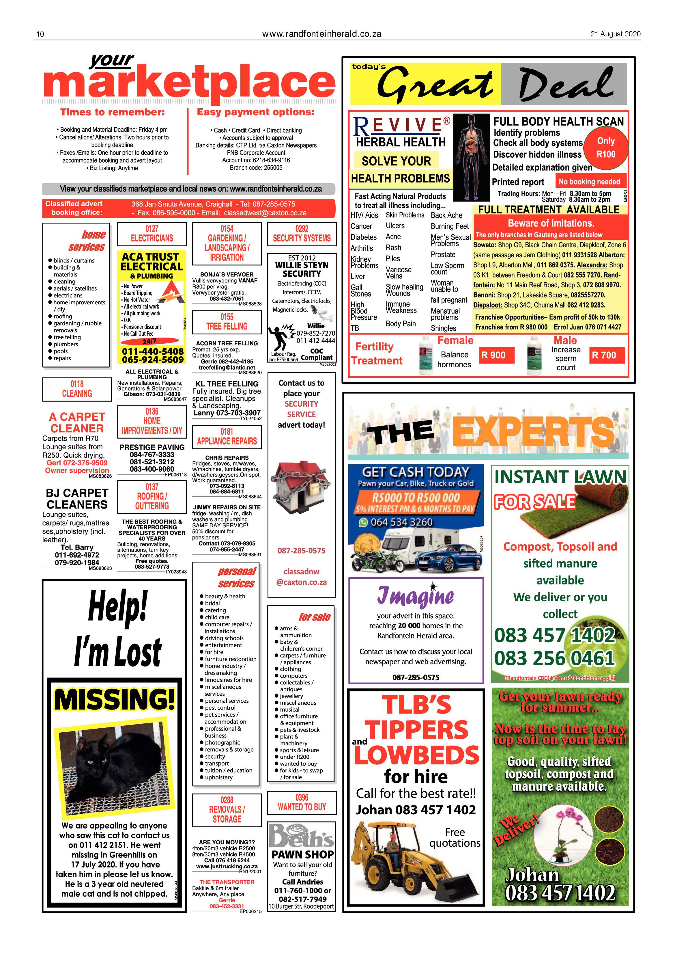 Randfontein Herald 21 Augusut 2020 page 10