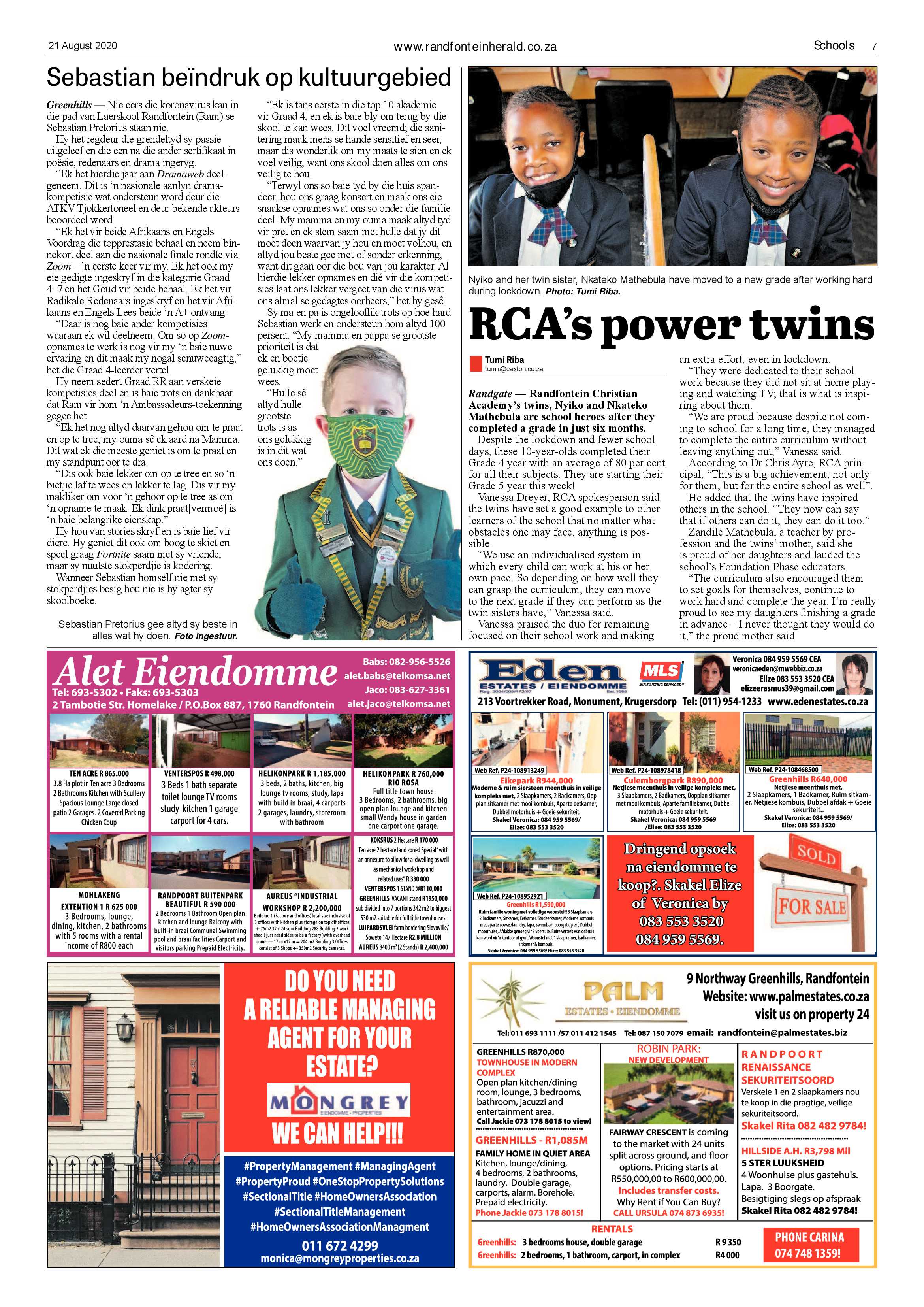 Randfontein Herald 21 Augusut 2020 page 7