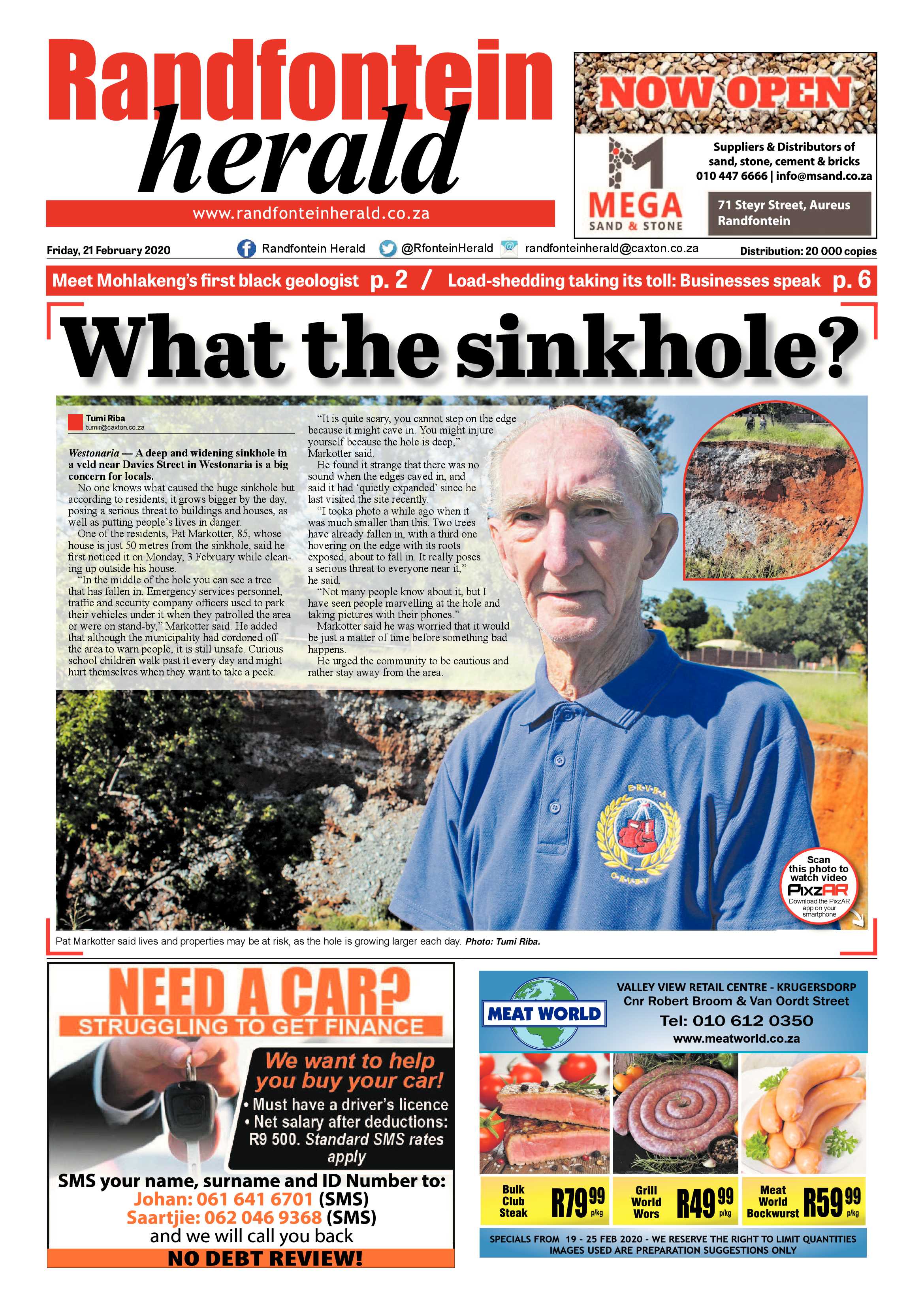 Randfontein Herald 21 February 2020 page 1