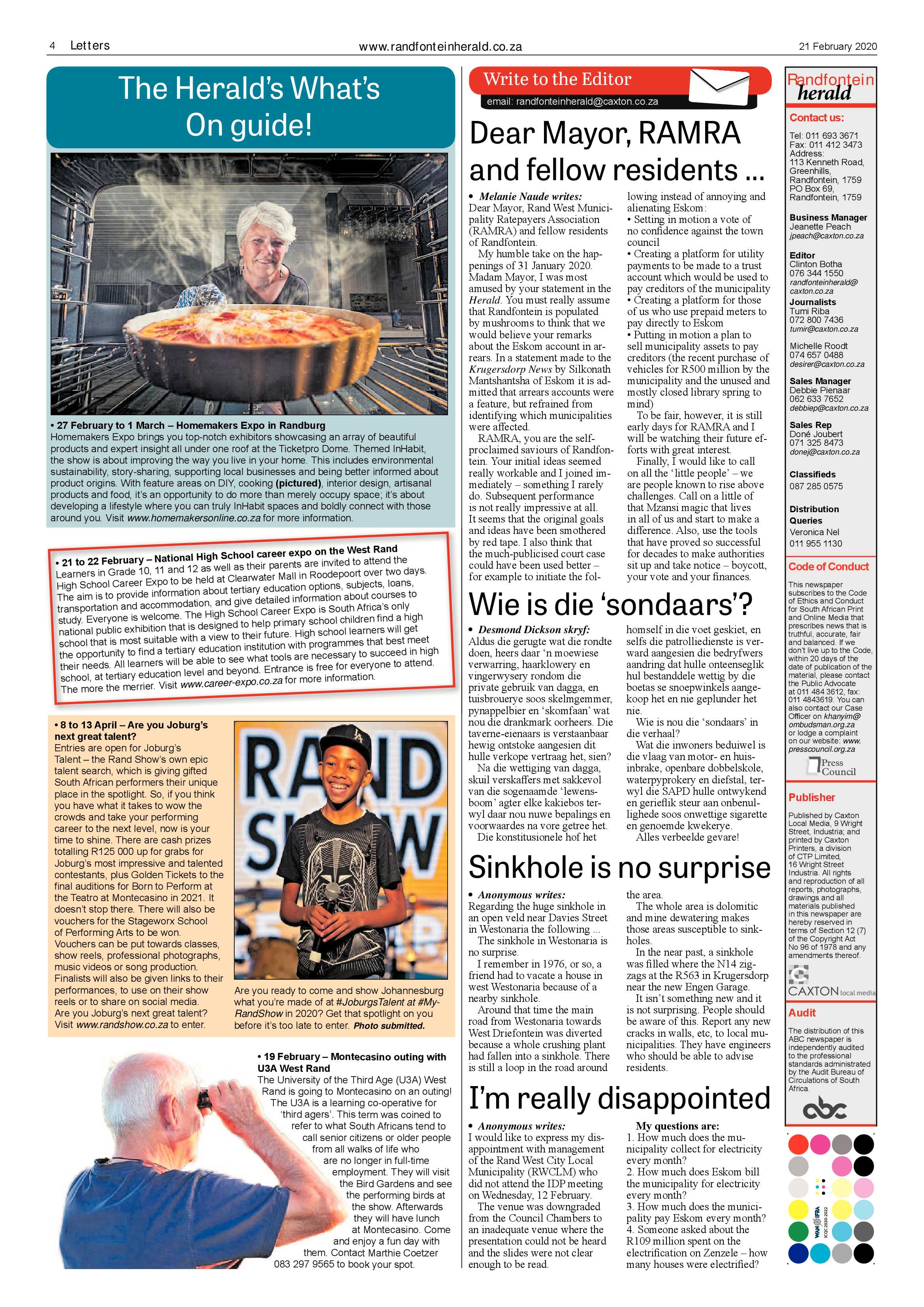 Randfontein Herald 21 February 2020 page 4