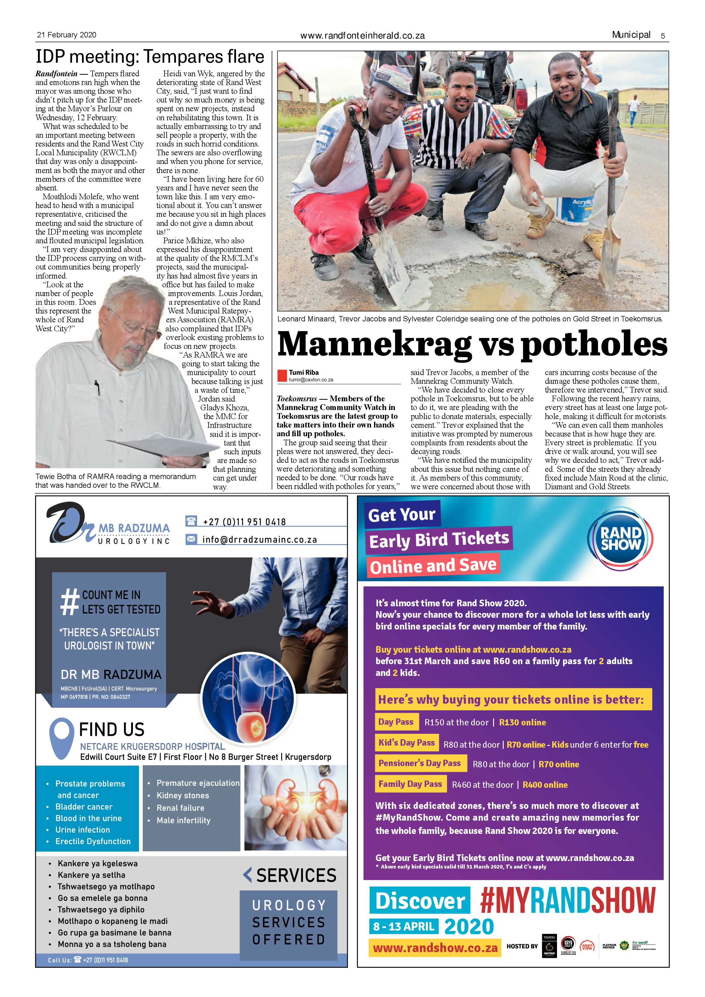 Randfontein Herald 21 February 2020 page 5