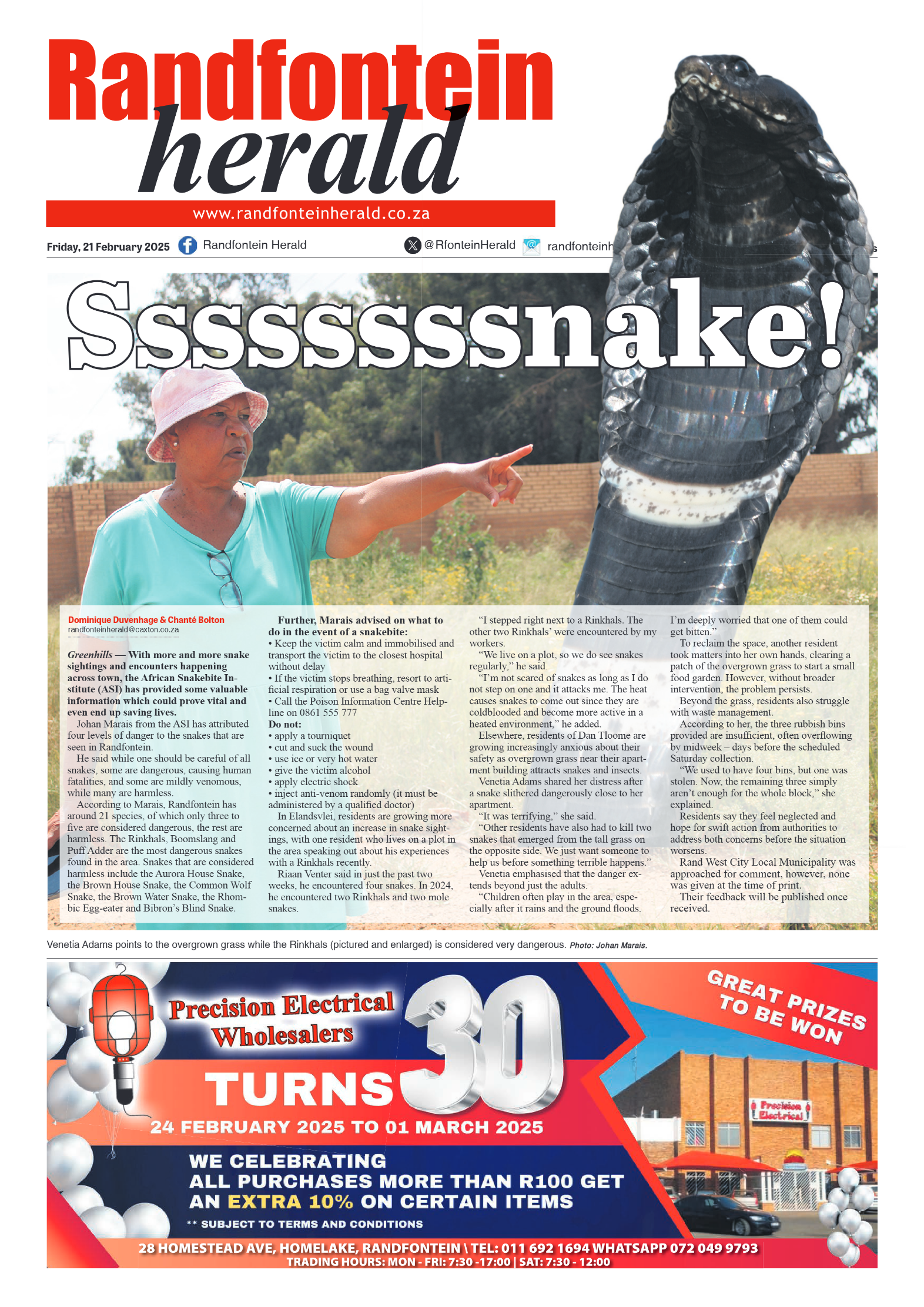 Randfontein Herald 21 February 2025 page 1