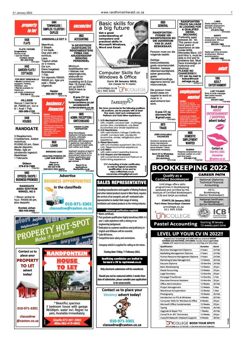 Randfontein Herald 21 January 2022 page 7