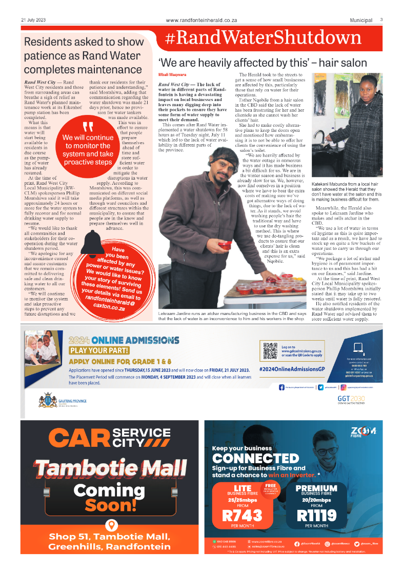 Randfontein Herald 21 July 2023 page 3