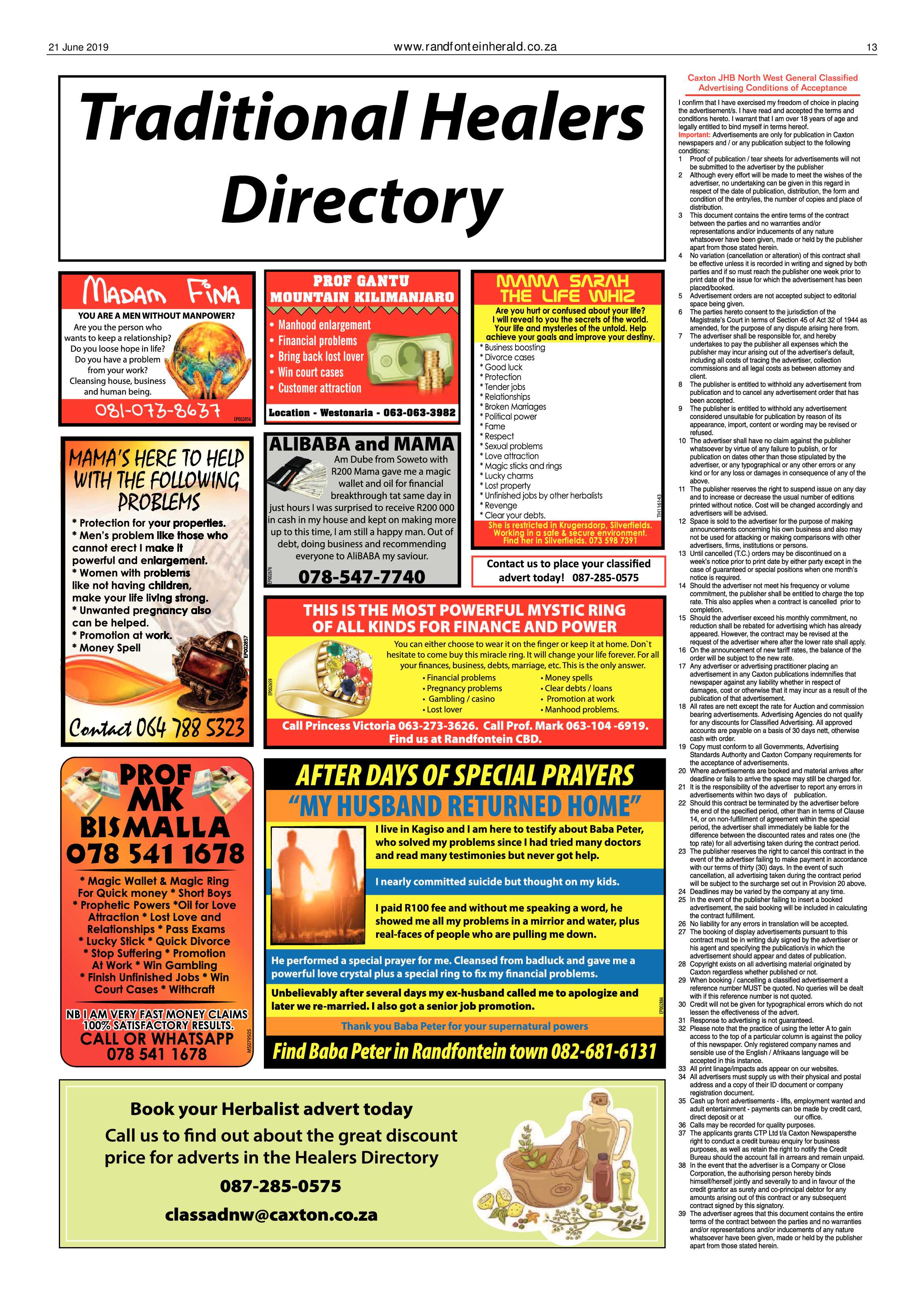 Randfontein Herald 21 June 2019 page 13