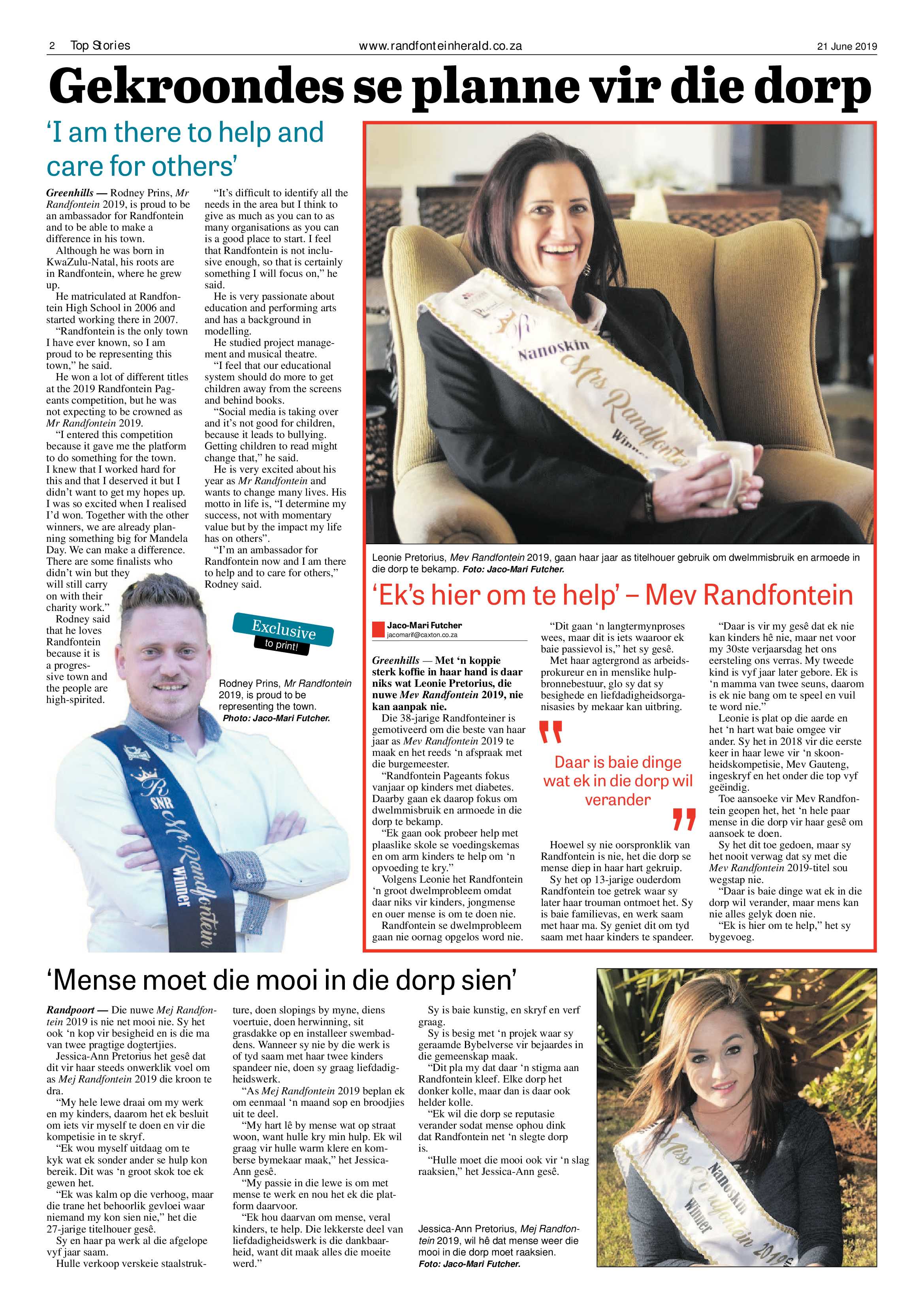 Randfontein Herald 21 June 2019 page 2