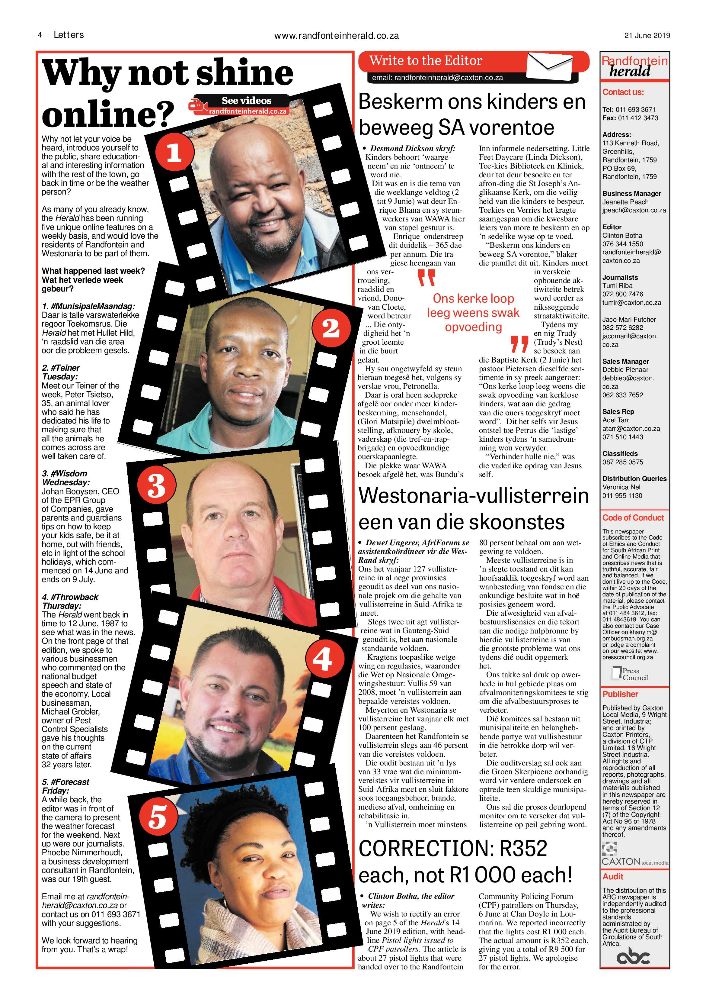 Randfontein Herald 21 June 2019 page 4