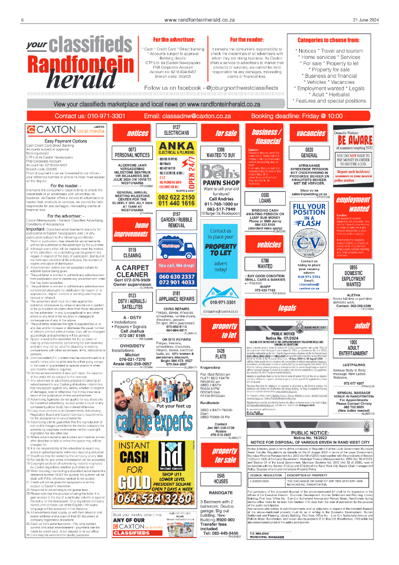 Randfontein Herald 21 June 2024 page 6