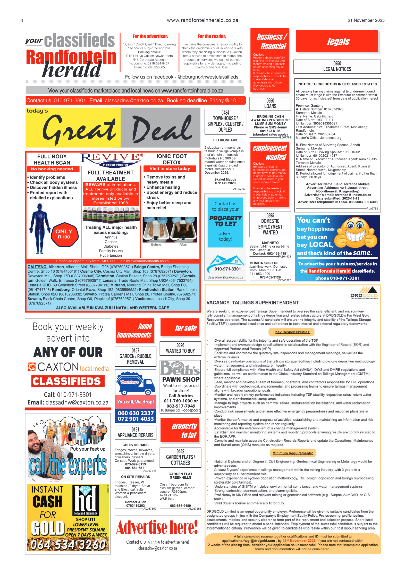 Randfontein Herald 21 November 2025 page 8