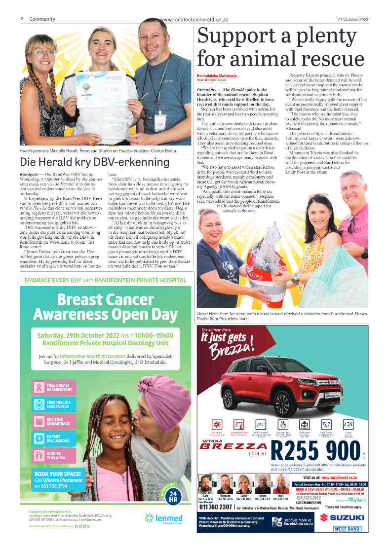 Randfontein Herald 21 October 2022 page 2