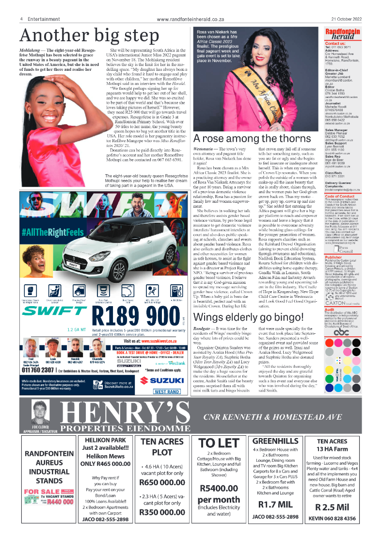Randfontein Herald 21 October 2022 page 4