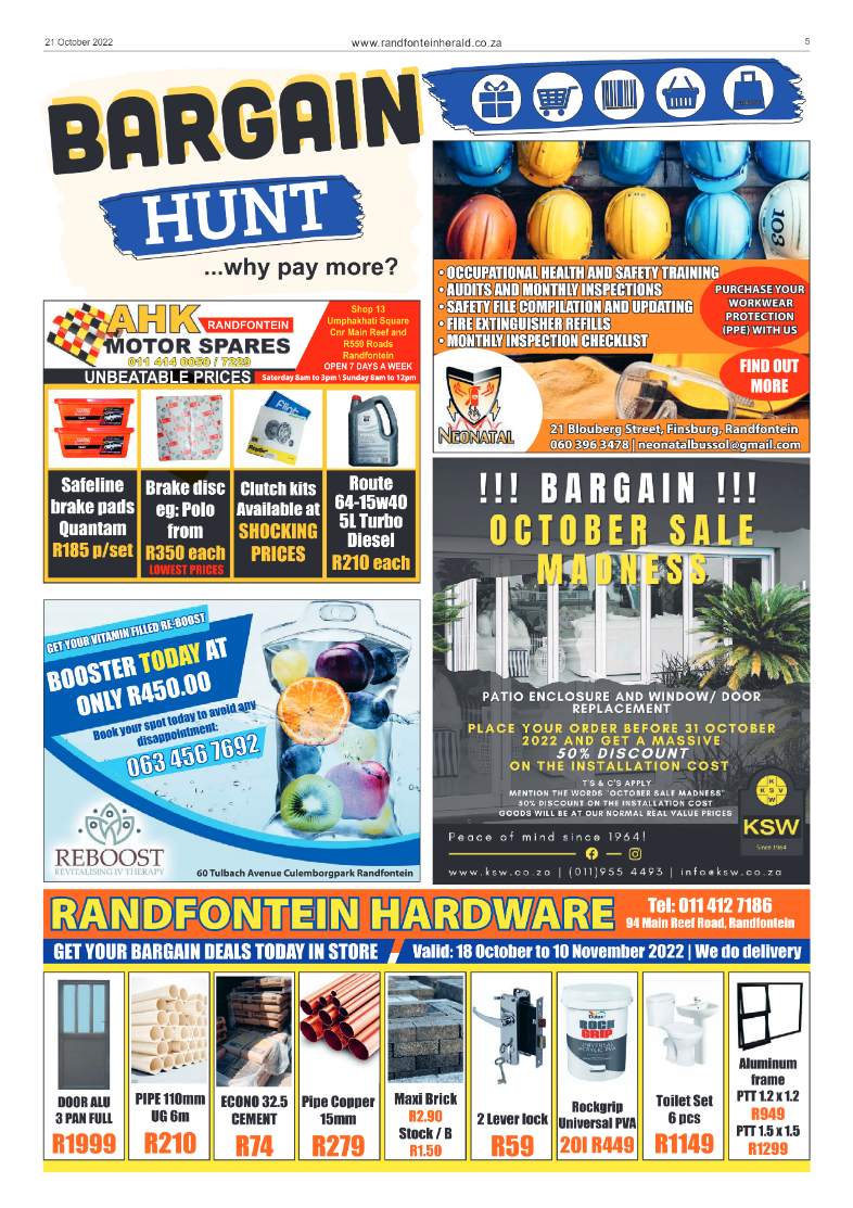 Randfontein Herald 21 October 2022 page 5
