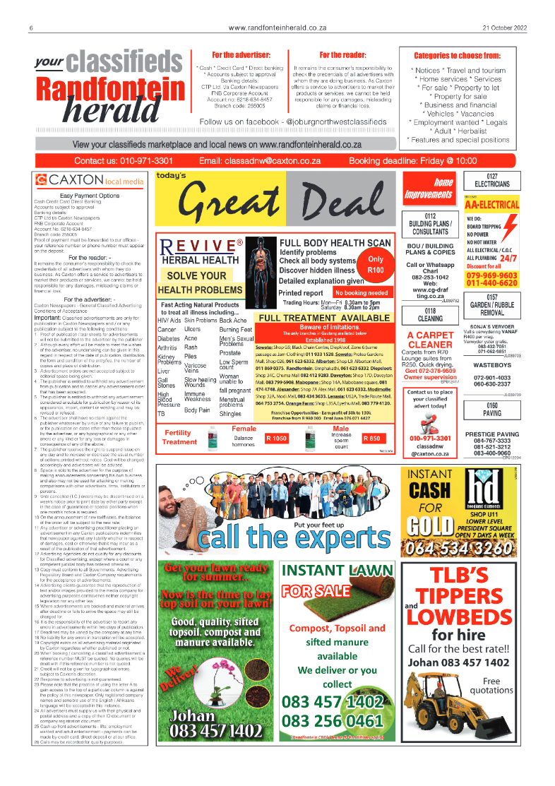 Randfontein Herald 21 October 2022 page 6