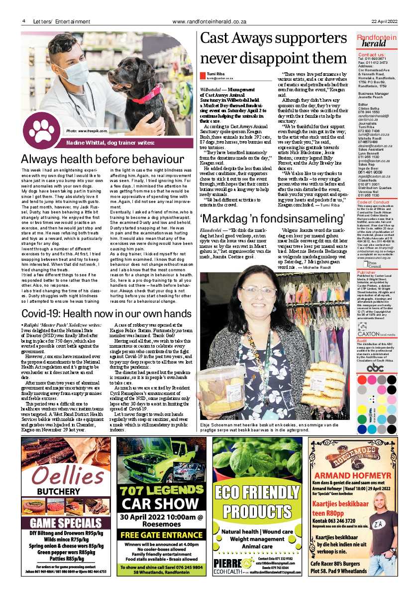 Randfontein Herald 22 April 2022 page 4