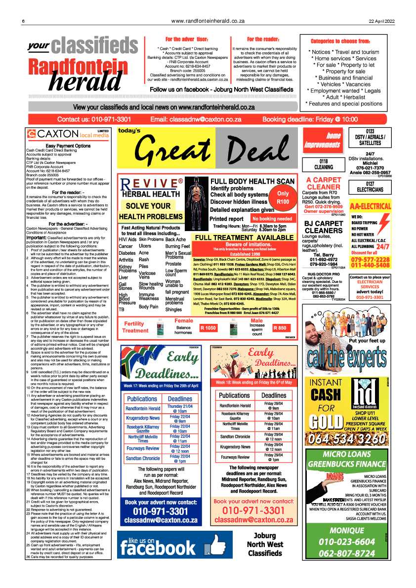 Randfontein Herald 22 April 2022 page 6