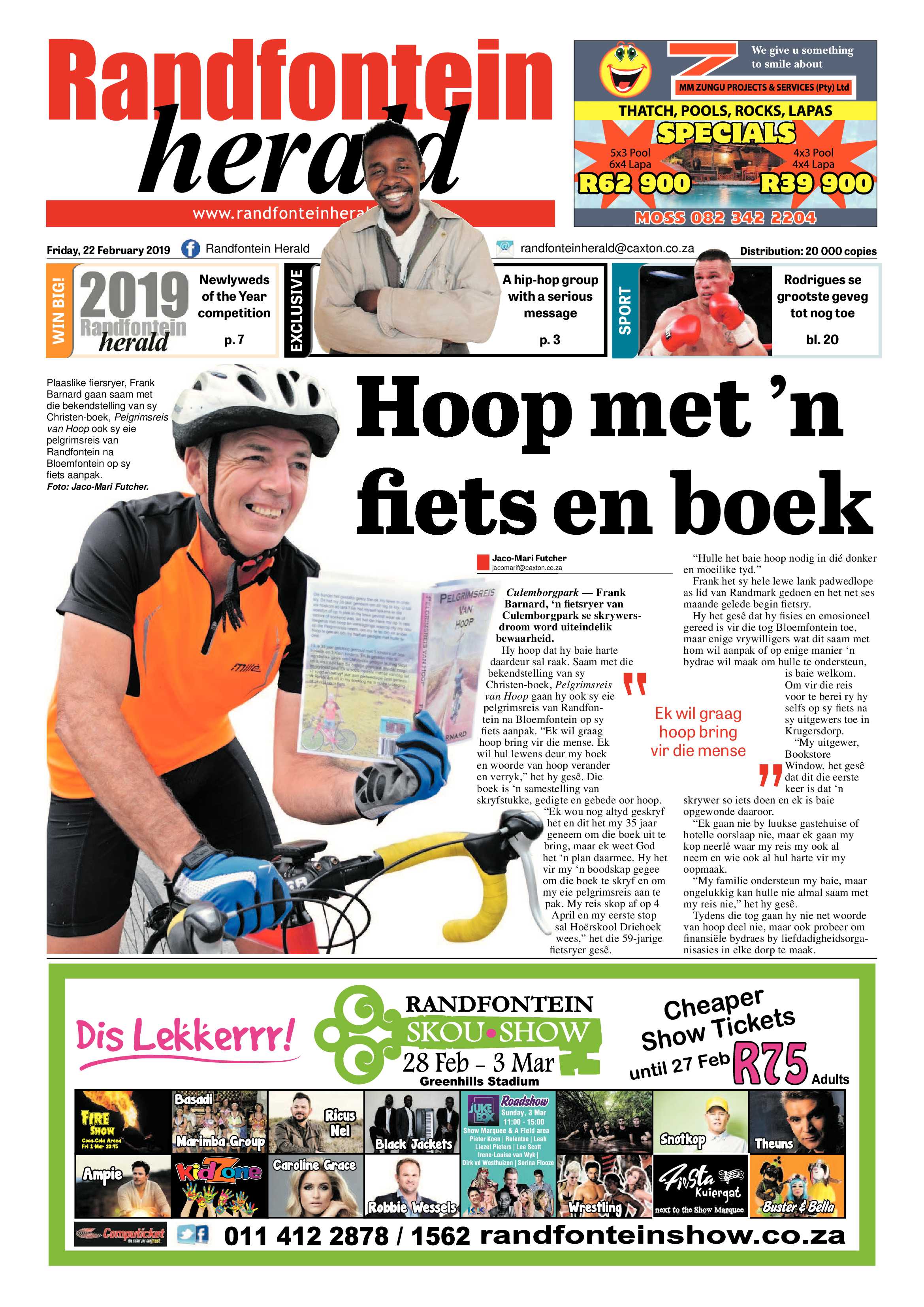Randfontein Herald 22 February 2019 page 1