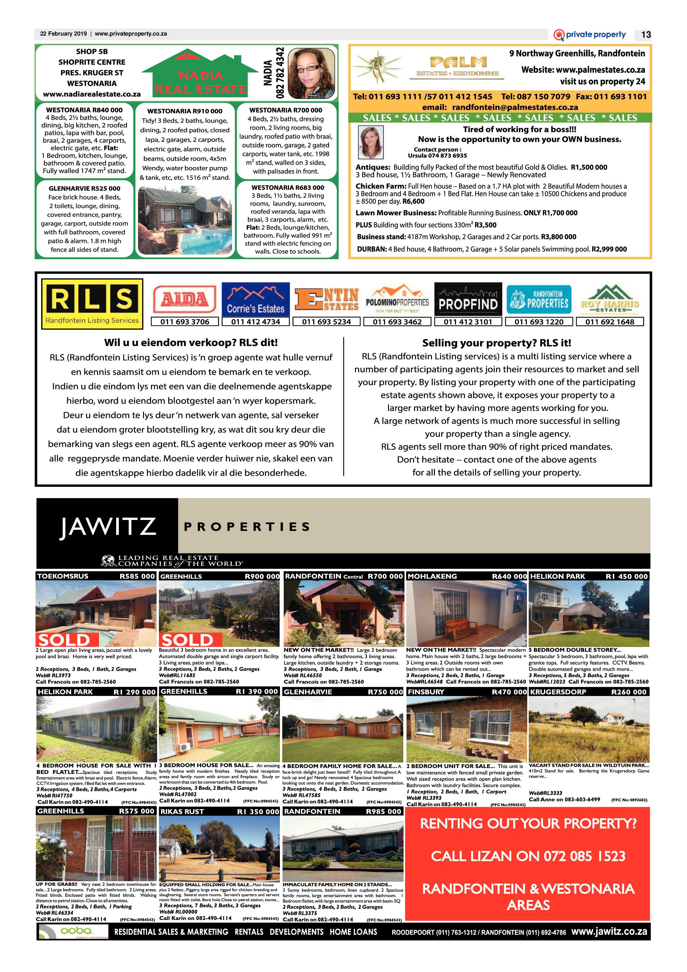 Randfontein Herald 22 February 2019 page 13
