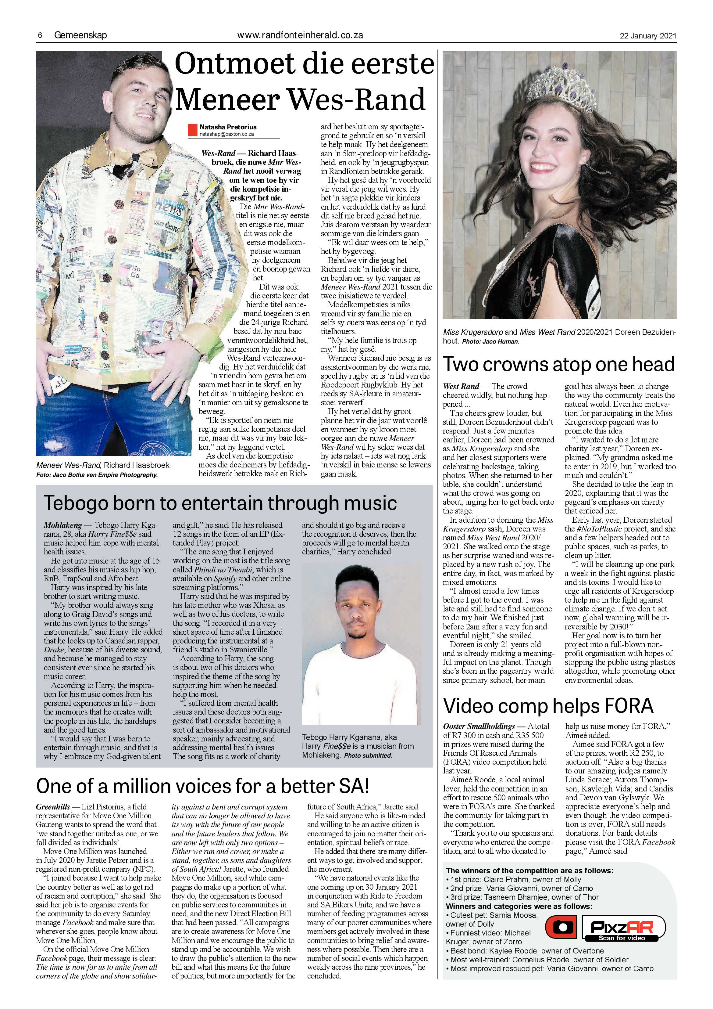 Randfontein Herald 22 January 2021 page 6