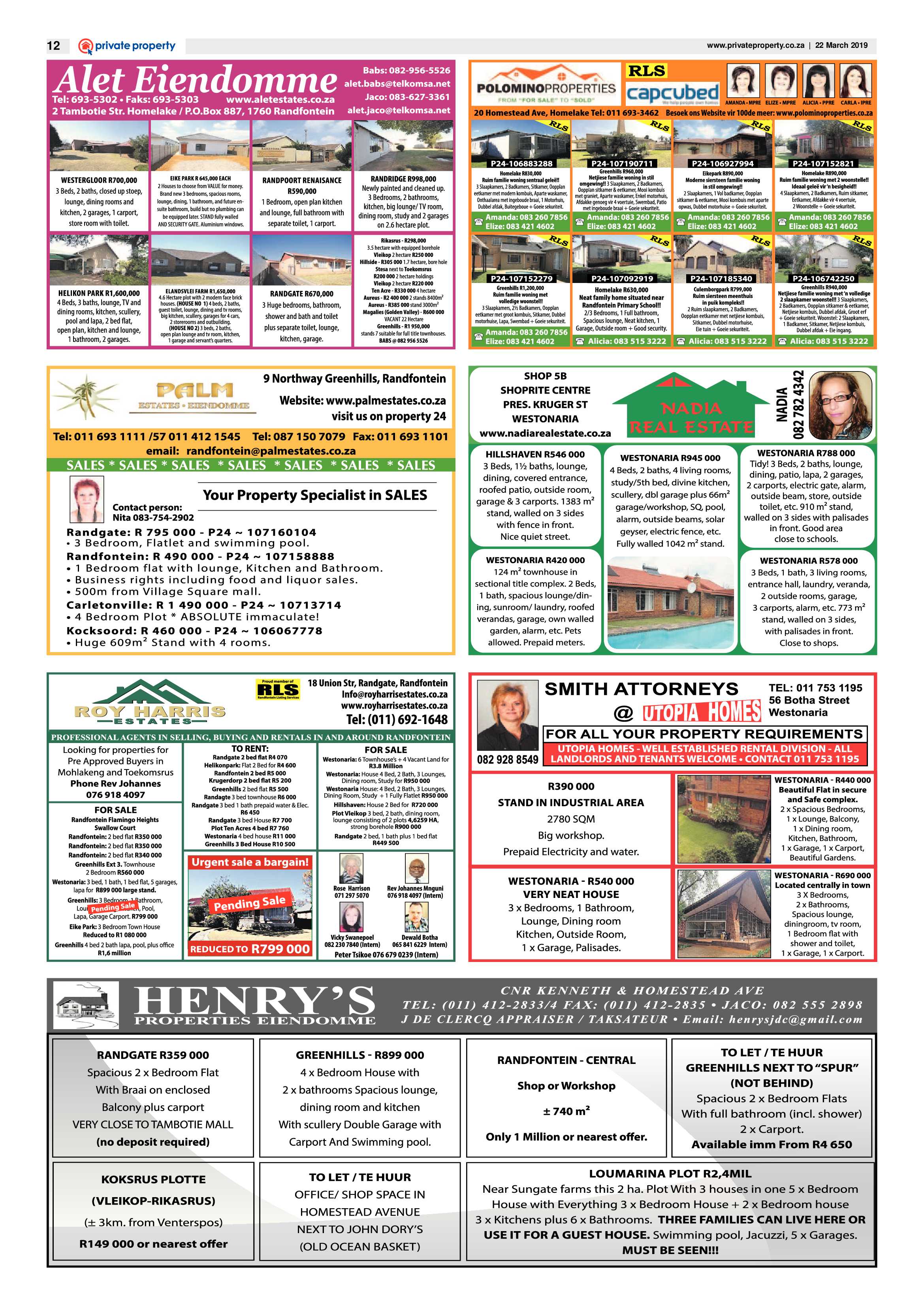 Randfontein Herald 22 March 2019 page 12
