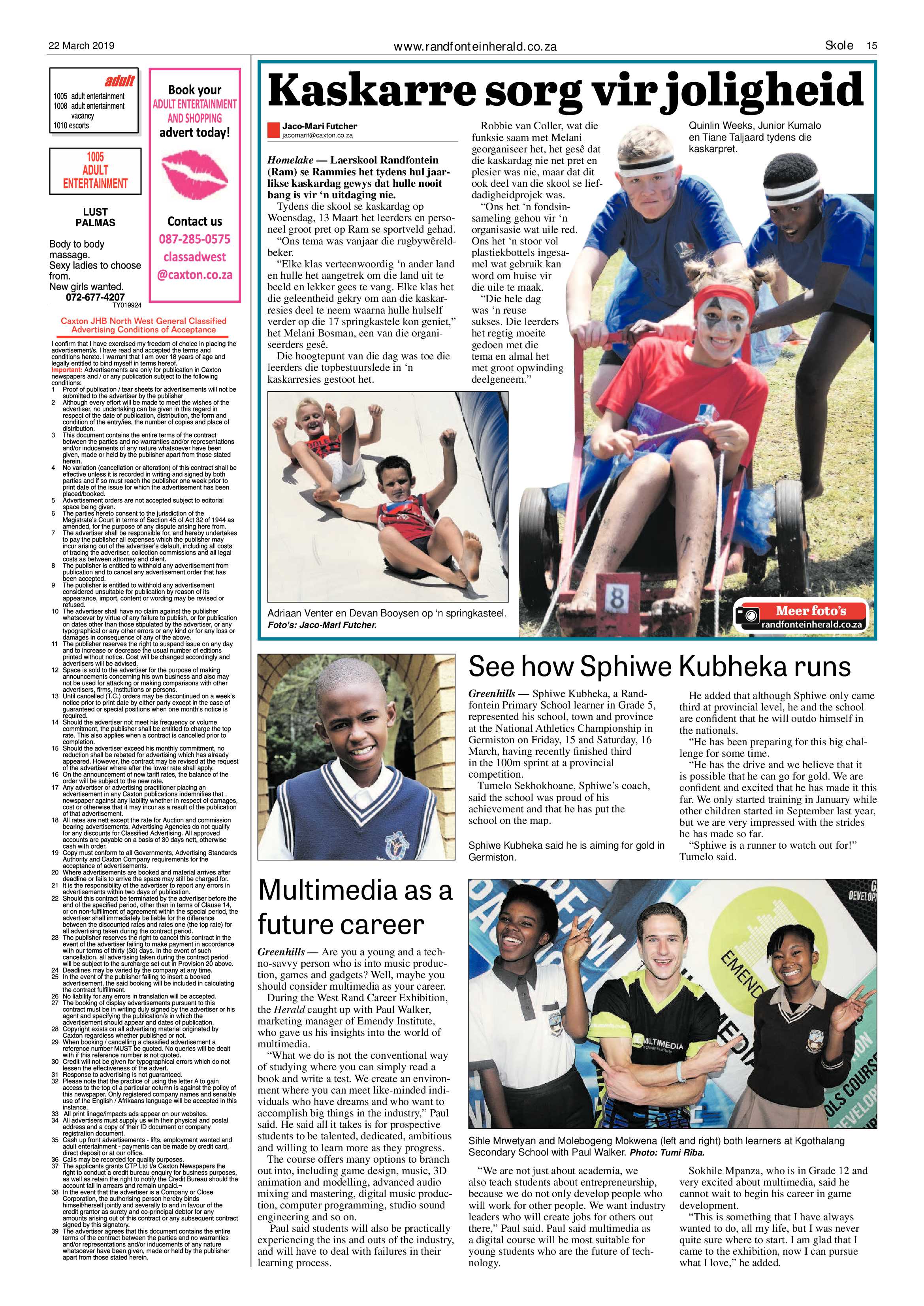 Randfontein Herald 22 March 2019 page 15
